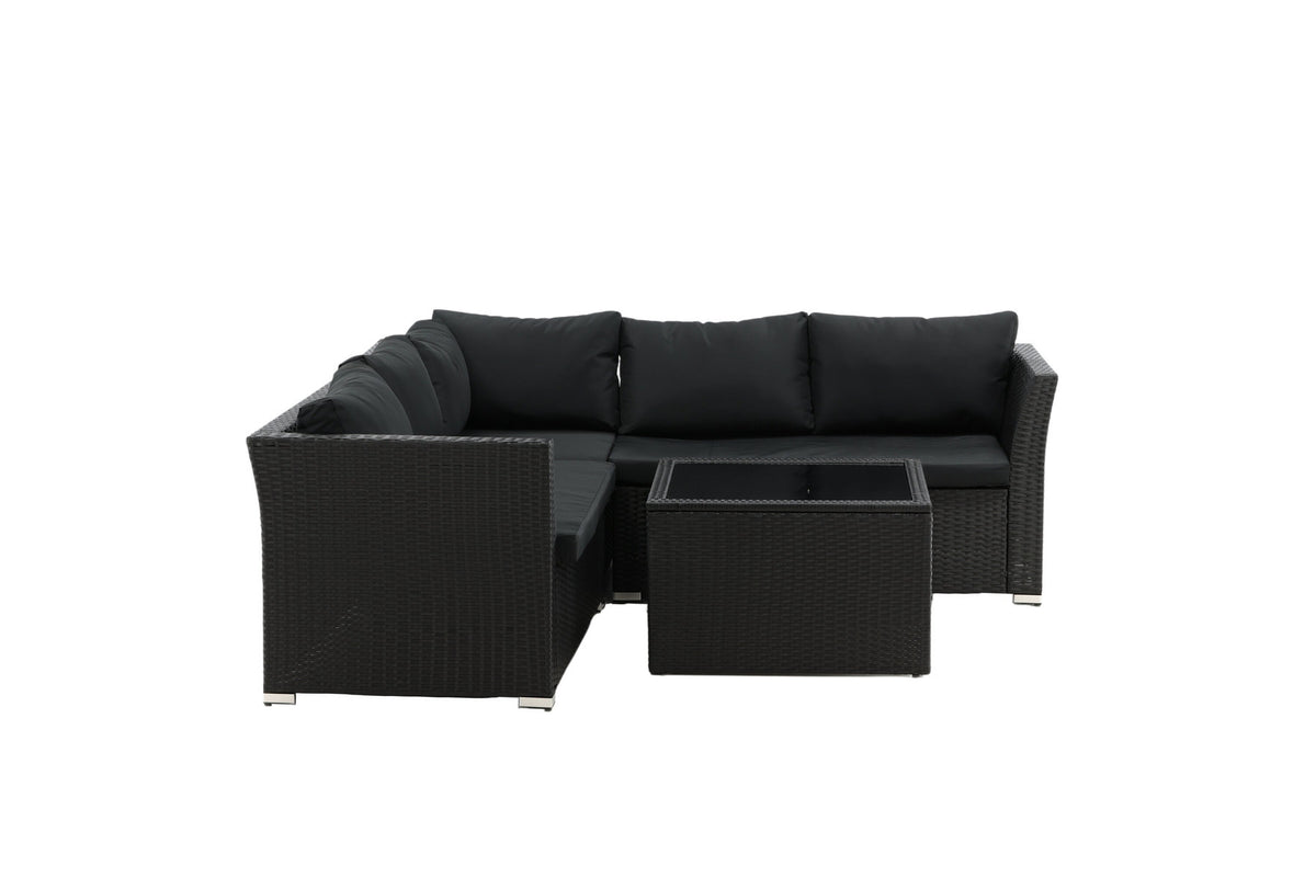 Haiti Ecksofa Outdoorset 70cm in Schwarz präsentiert im Onlineshop von KAQTU Design AG. Loungeset ist von Venture Home