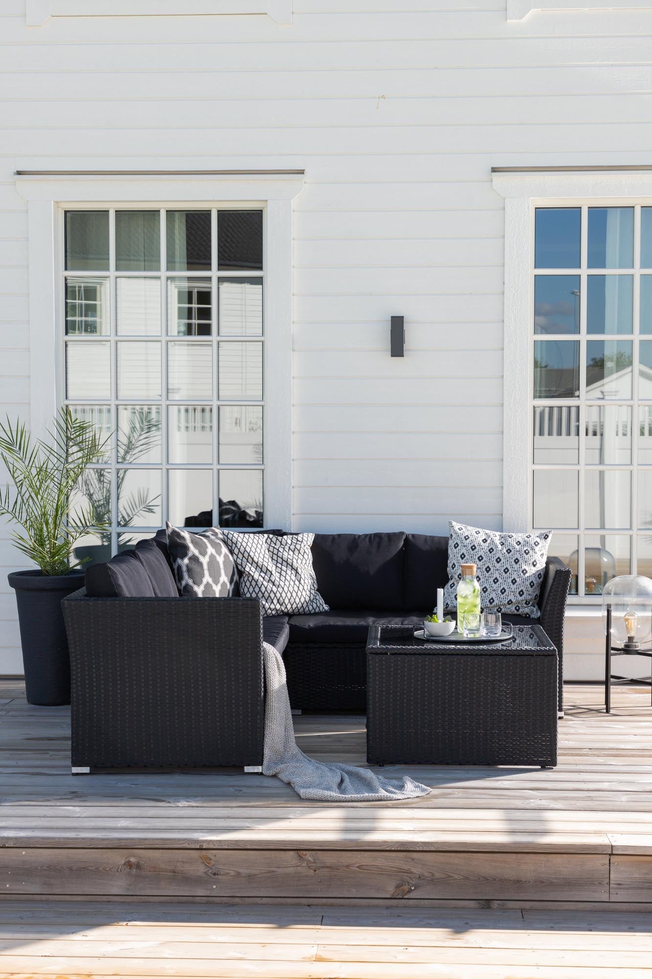 Haiti Ecksofa Outdoorset 70cm: Stilvolles und flexibles Lounge-Set für Terrasse und Balkon, ideal für gesellige Abende im Freien.