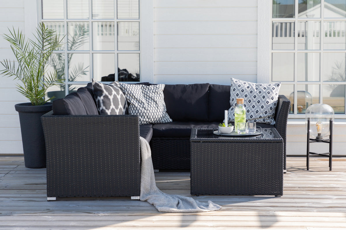 Haiti Ecksofa Outdoorset 70cm in Schwarz präsentiert im Onlineshop von KAQTU Design AG. Loungeset ist von Venture Home