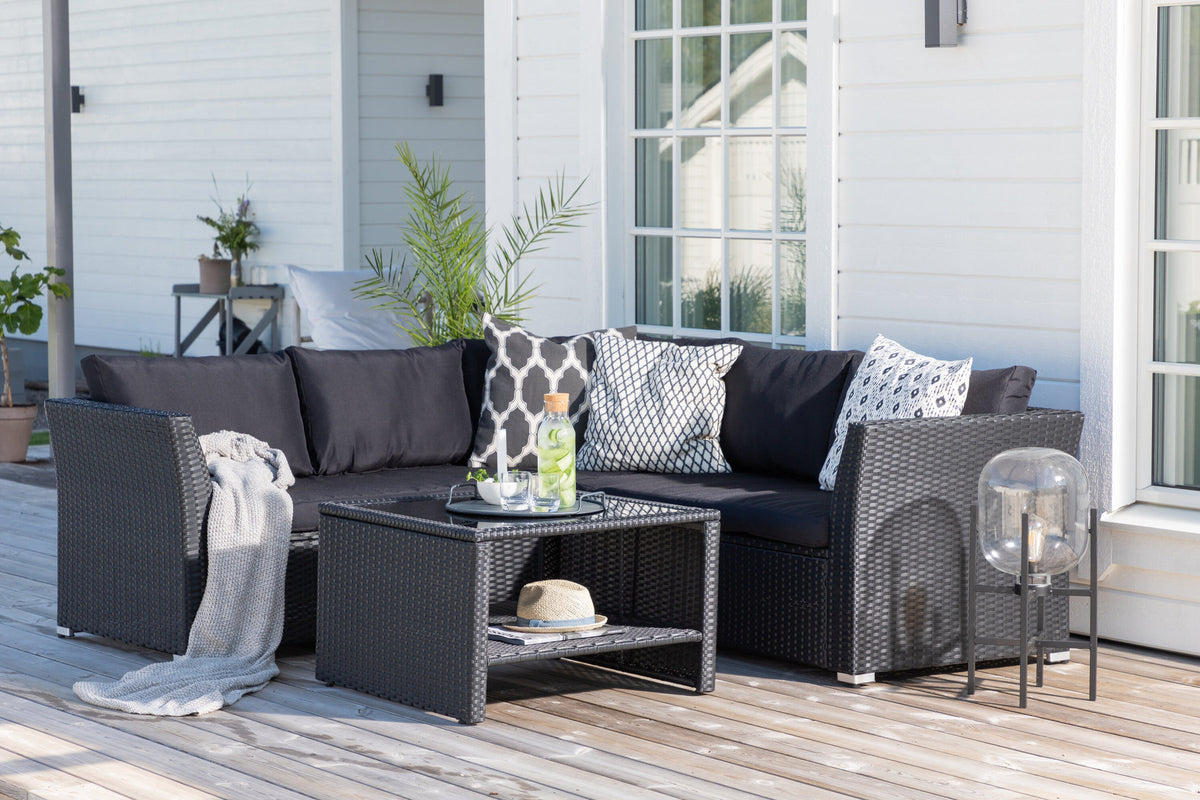 Haiti Ecksofa Outdoorset 70cm in Schwarz präsentiert im Onlineshop von KAQTU Design AG. Loungeset ist von Venture Home