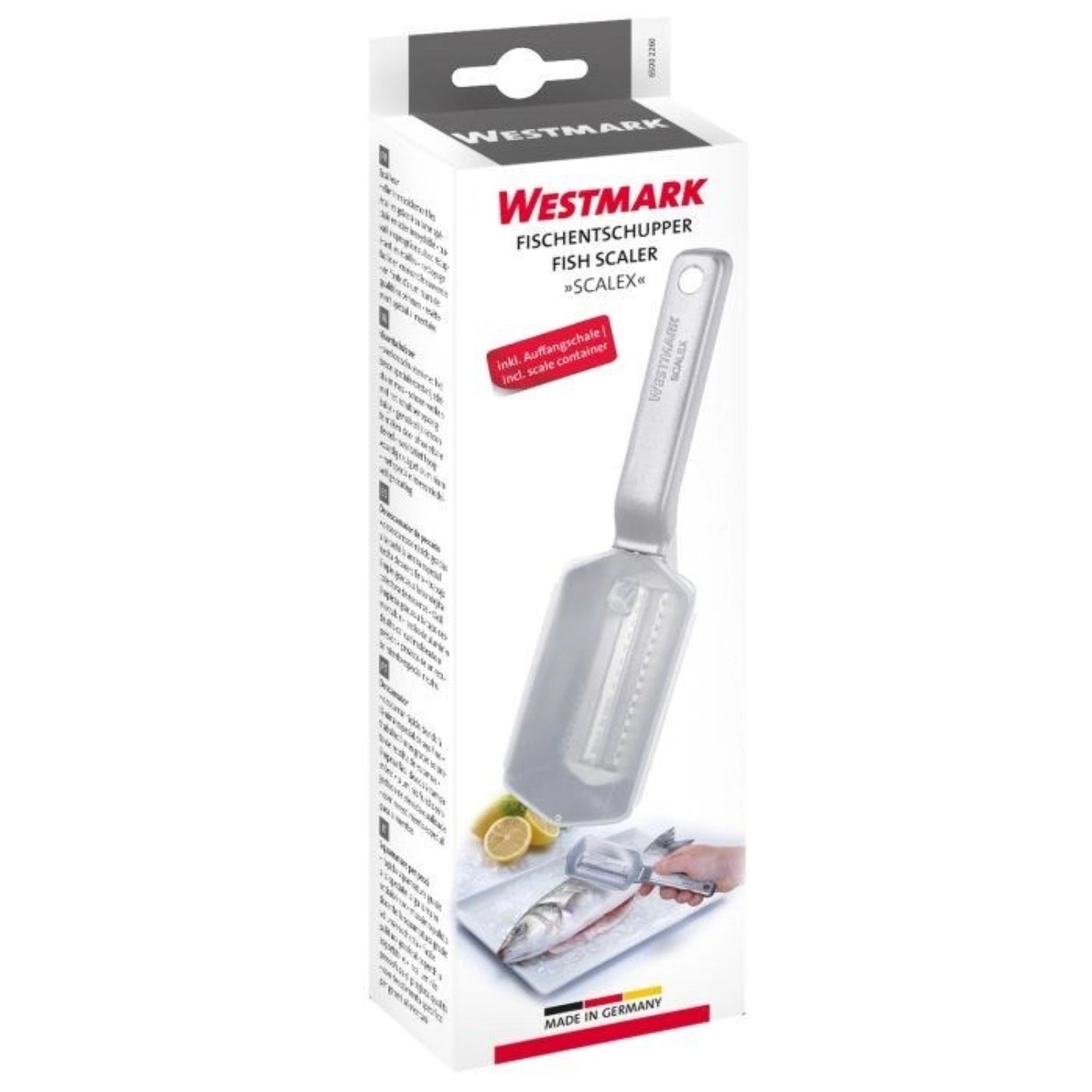 Praktischer Fischentschupper Scalex von Westmark, 20.5x6x3.7cm, ideal für müheloses Schuppenentfernen und eine saubere Küche beim Fischkochen.