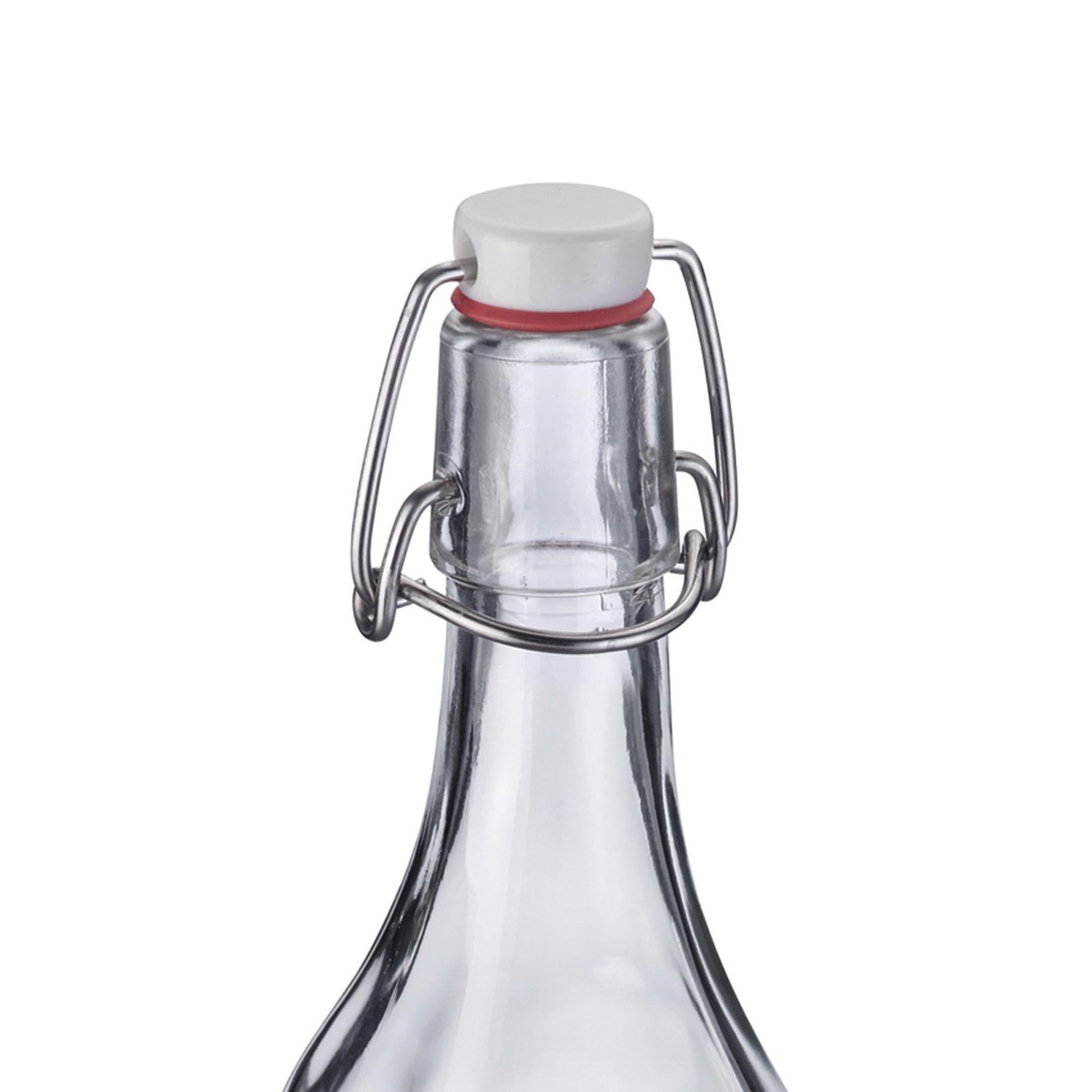 Praktische 500ml Bügelverschlussflasche von Westmark, ideal für Getränke, mit Anhänger für individuelle Beschriftung.