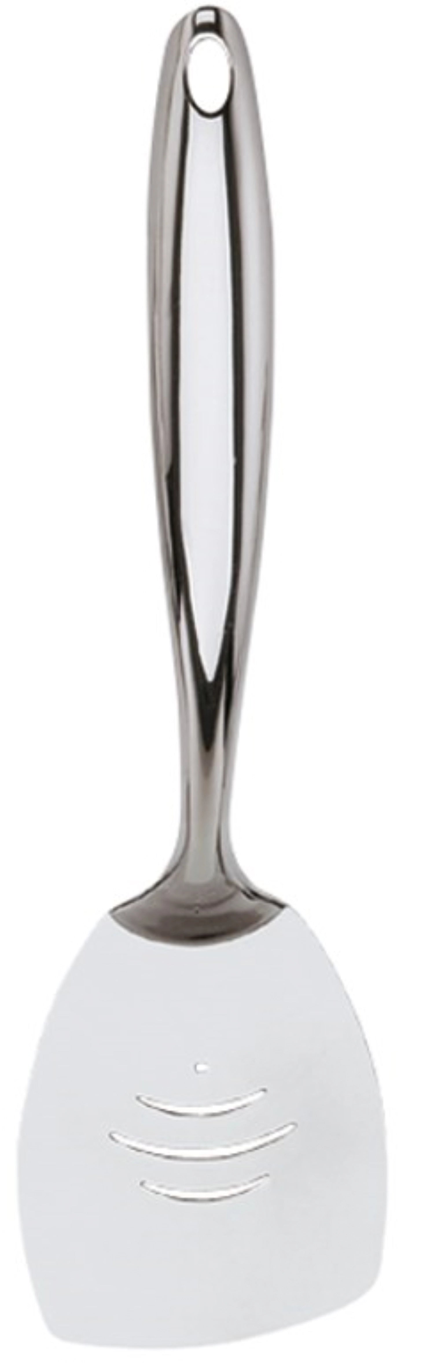 Kleiner, geschlitzter Bratenwender aus hochwertigem Edelstahl von Cuisipro, 34 cm lang, ideal zum Wenden von Speisen in der Pfanne.