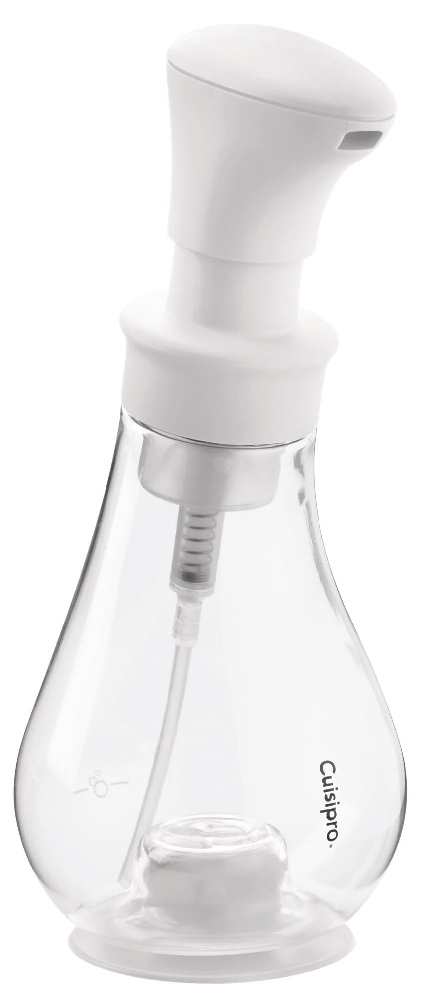 Eleganter, robuster Cuisipro Schaum-Seifenspender in Weiss, ideal für die Küche, umweltfreundlich und einfach zu handhaben.