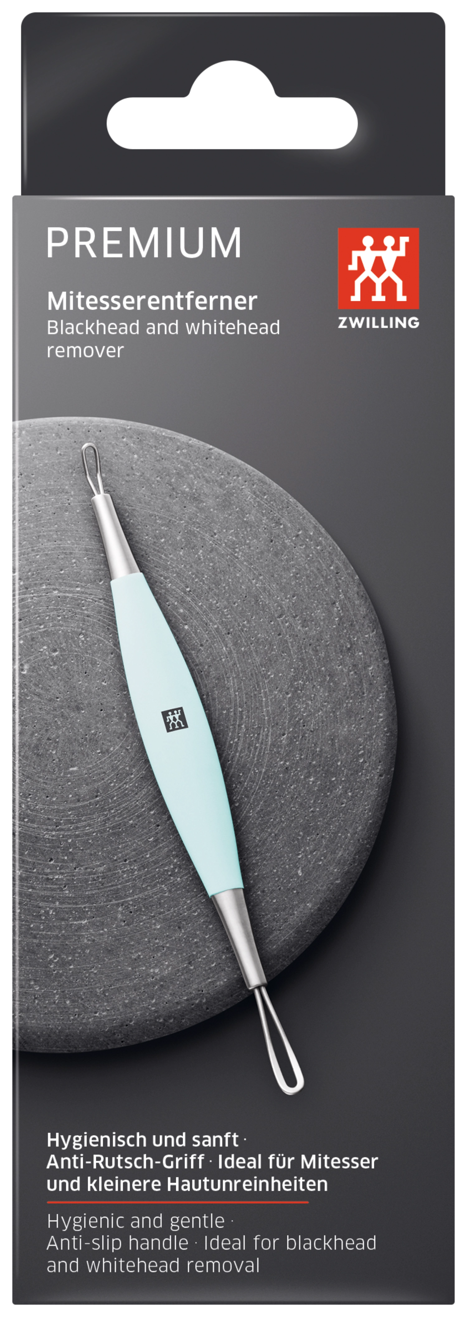 Entdecken Sie den TWINOX Mitesserentferner von Zwilling Beauty in elegantem Mint. Hochwertiger Edelstahl für präzise und hygienische Hautpflege.