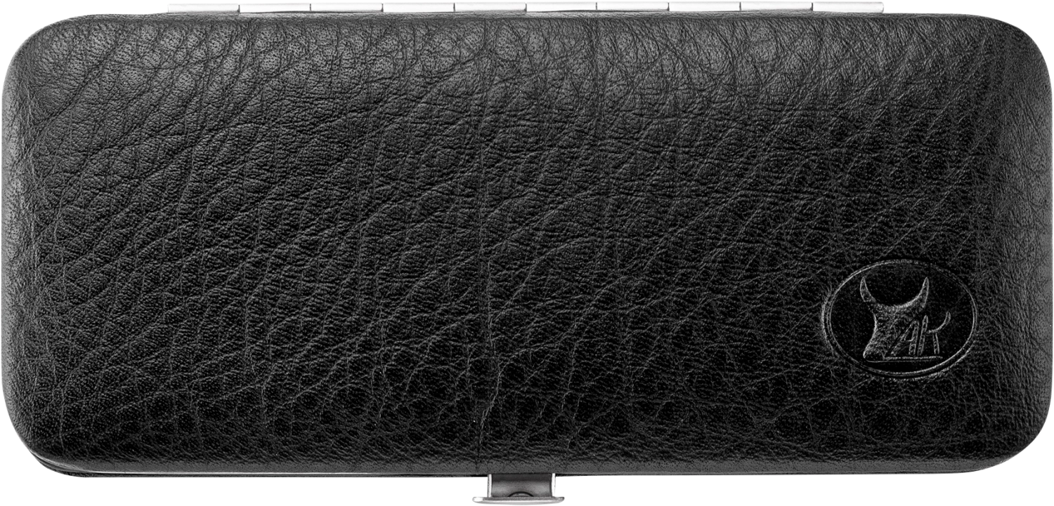 Hochwertiges Rahmen-Etui aus Yakleder von Zwilling Beauty. Stilvolles 5-teiliges Set für Kosmetik, robust und elegant. Perfekt für Ihr Badezimmer!