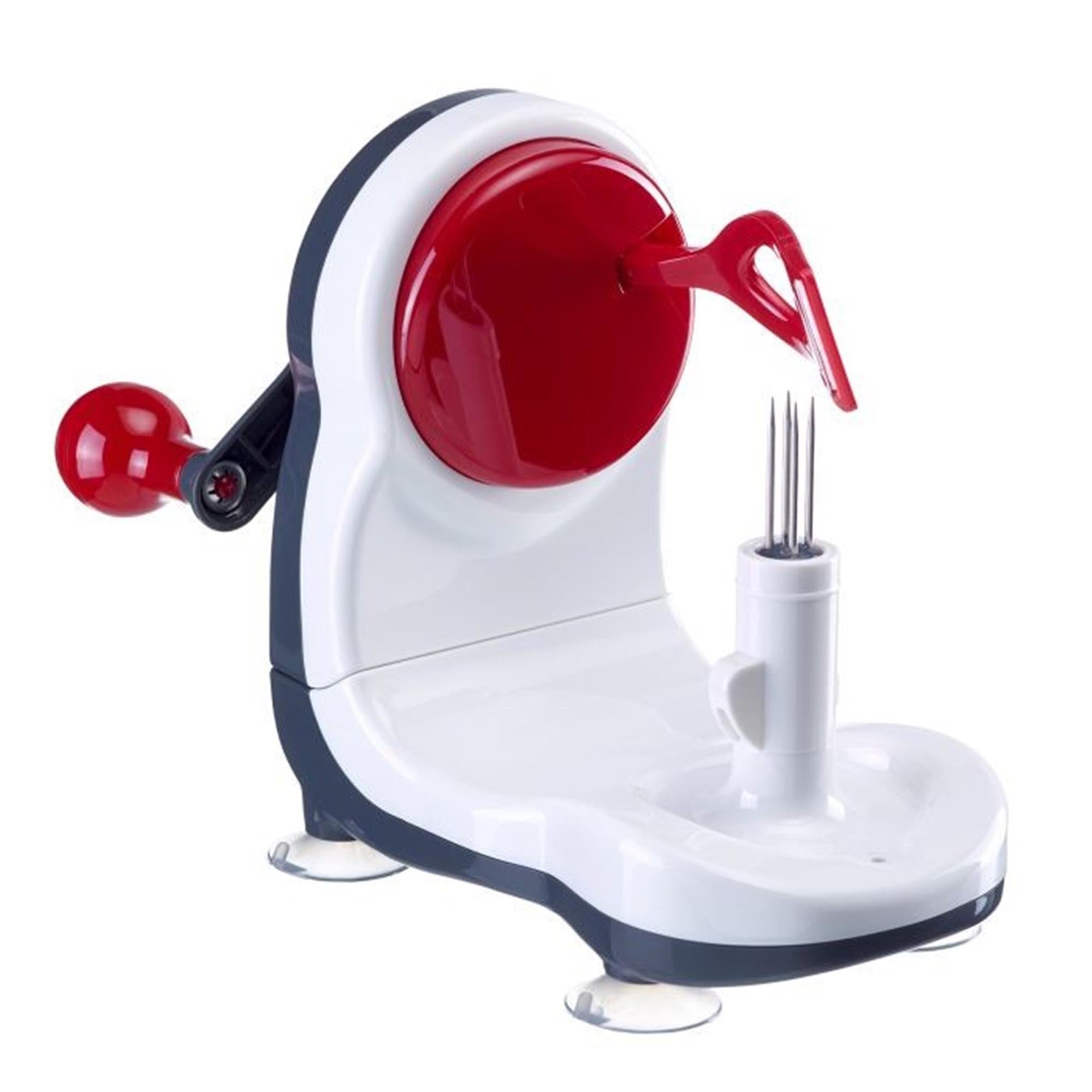 Praktische Apfelschälmaschine von Westmark, ideal zum Schälen, Schneiden und Entkernen von Äpfeln, kompakt und einfach zu bedienen.