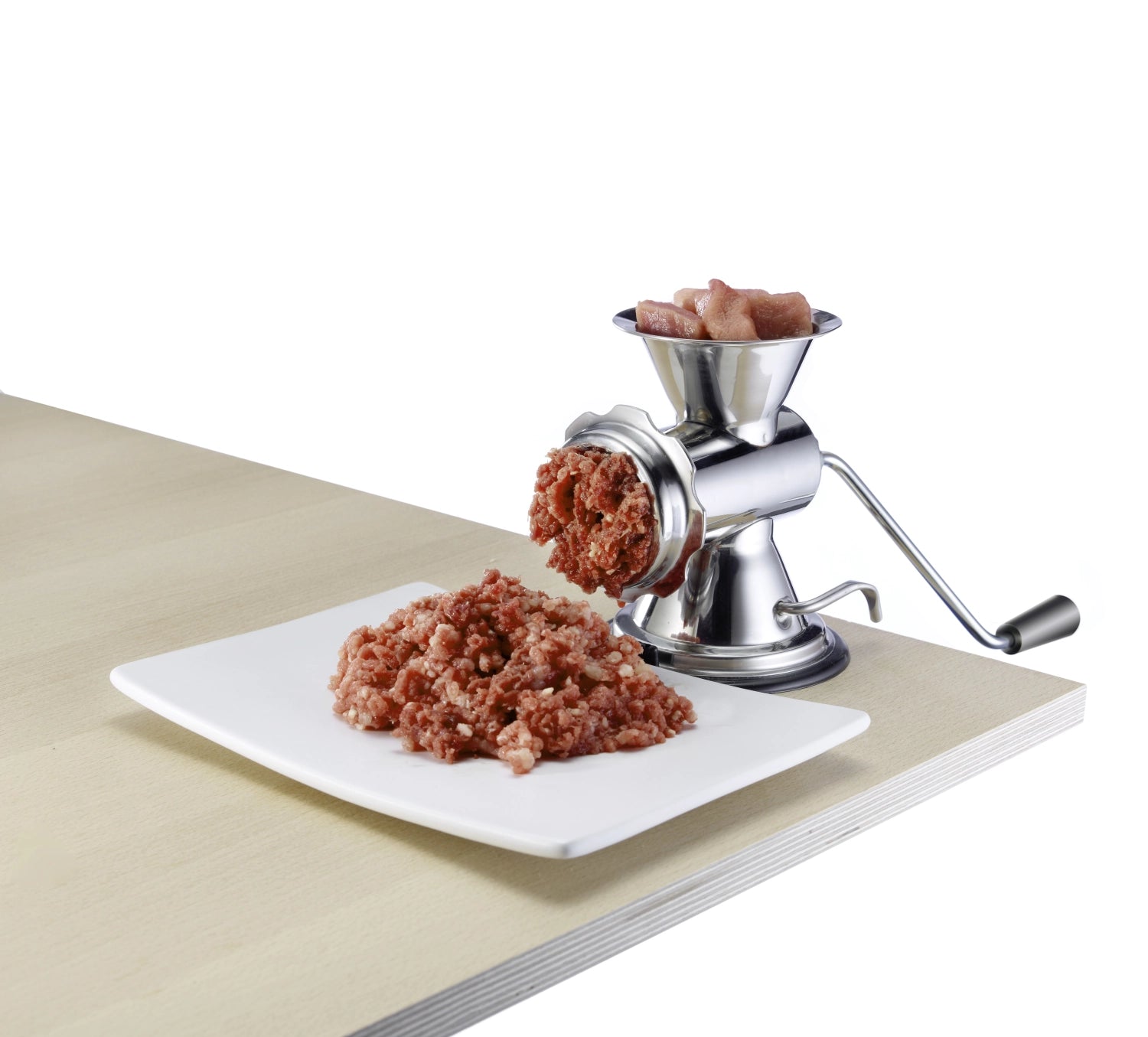 Meat grinder made of stainless steel size 8 and 3 punches, 27x12x