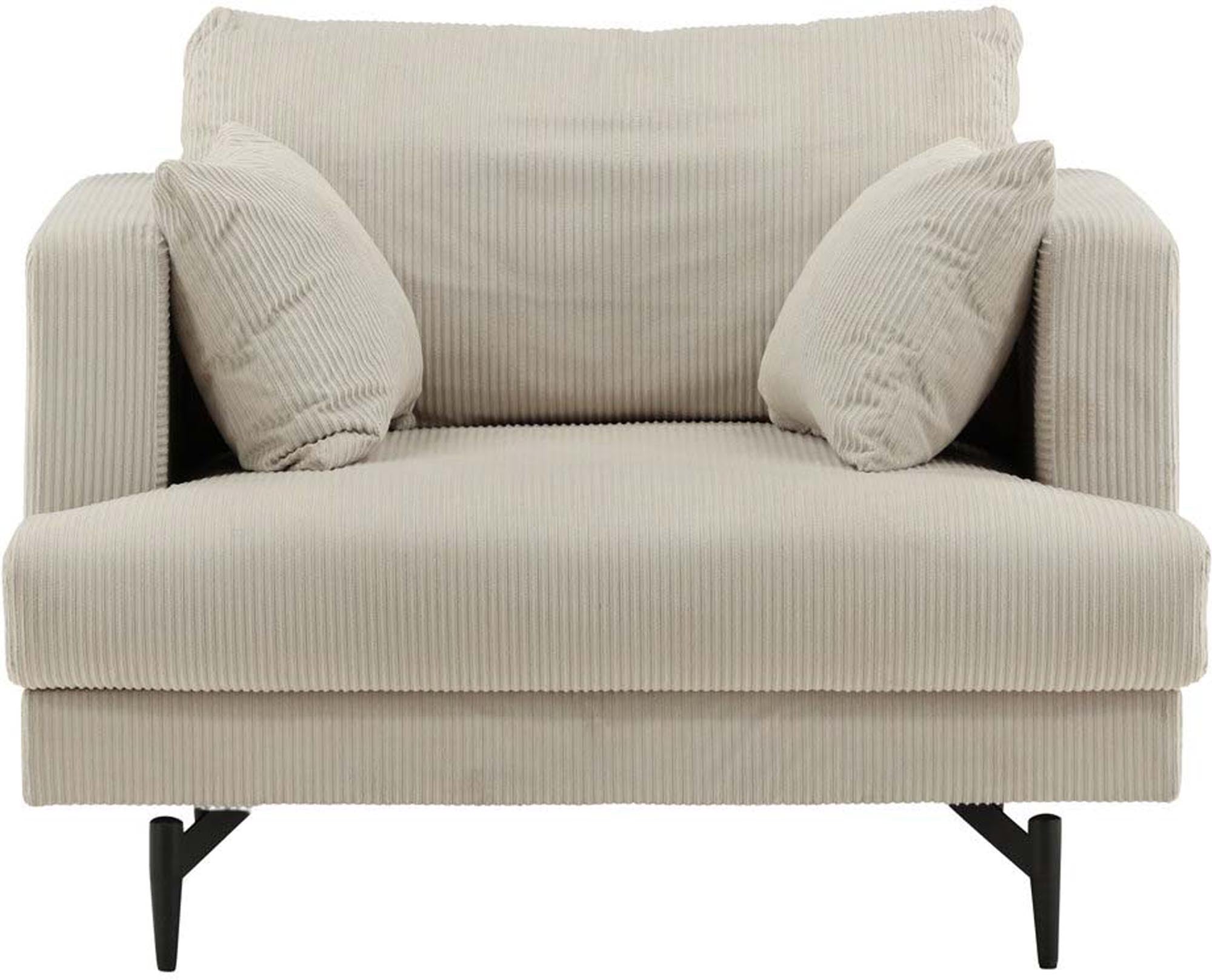 Entdecken Sie den Sofia Sessel von Venture Home: ein stilvolles, komfortables Möbelstück aus robustem Polyester-Leinen, ideal für jedes Wohnzimmer.