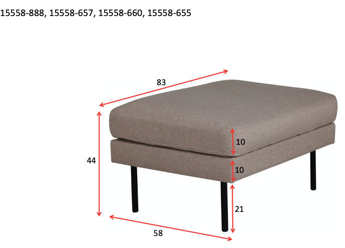Zoom Ottoman / Pouf in Schwarz präsentiert im Onlineshop von KAQTU Design AG. Ottoman ist von Venture Home