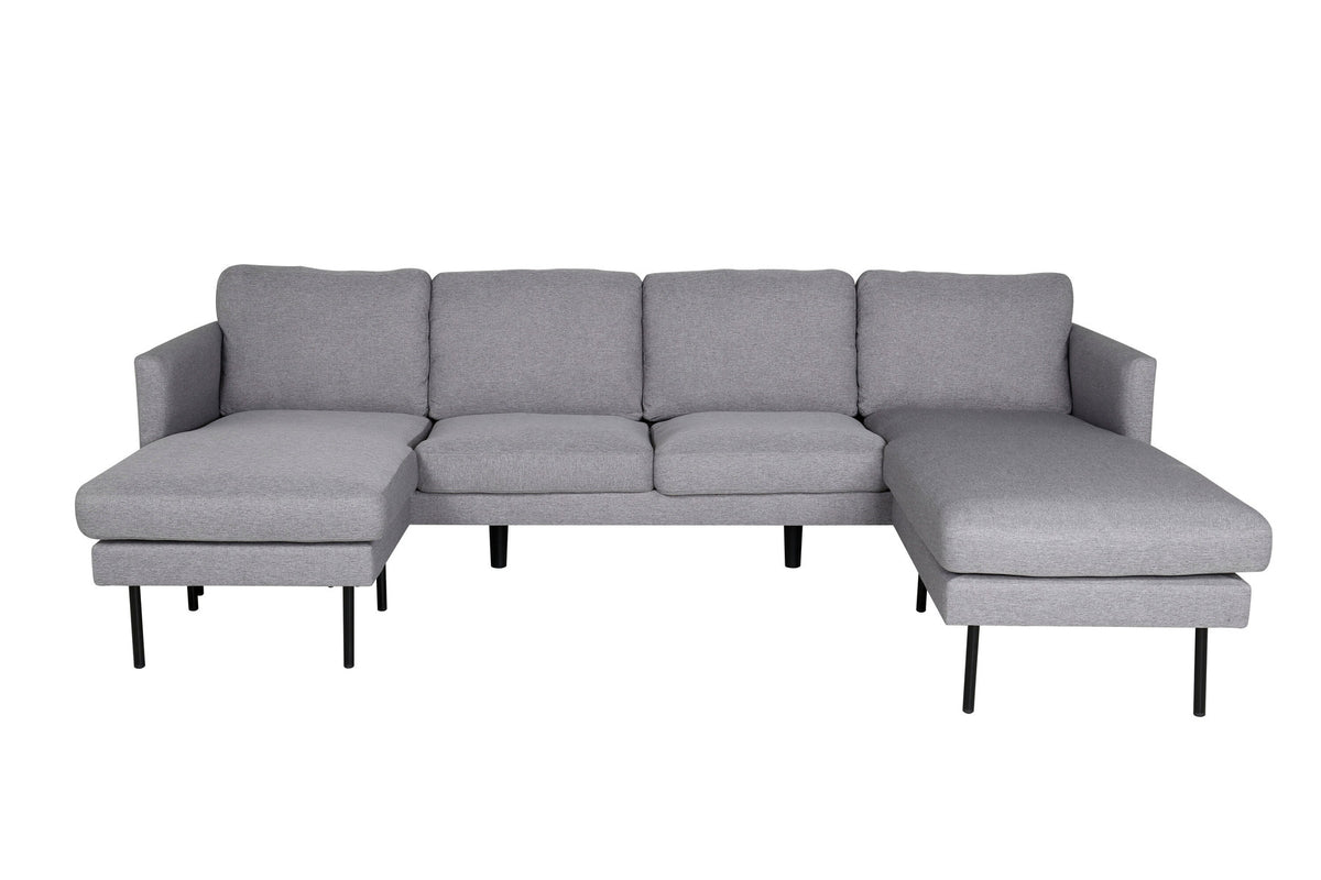 Zoom U-Sofa in Grau präsentiert im Onlineshop von KAQTU Design AG. L-Sofa rechts ist von Venture Home