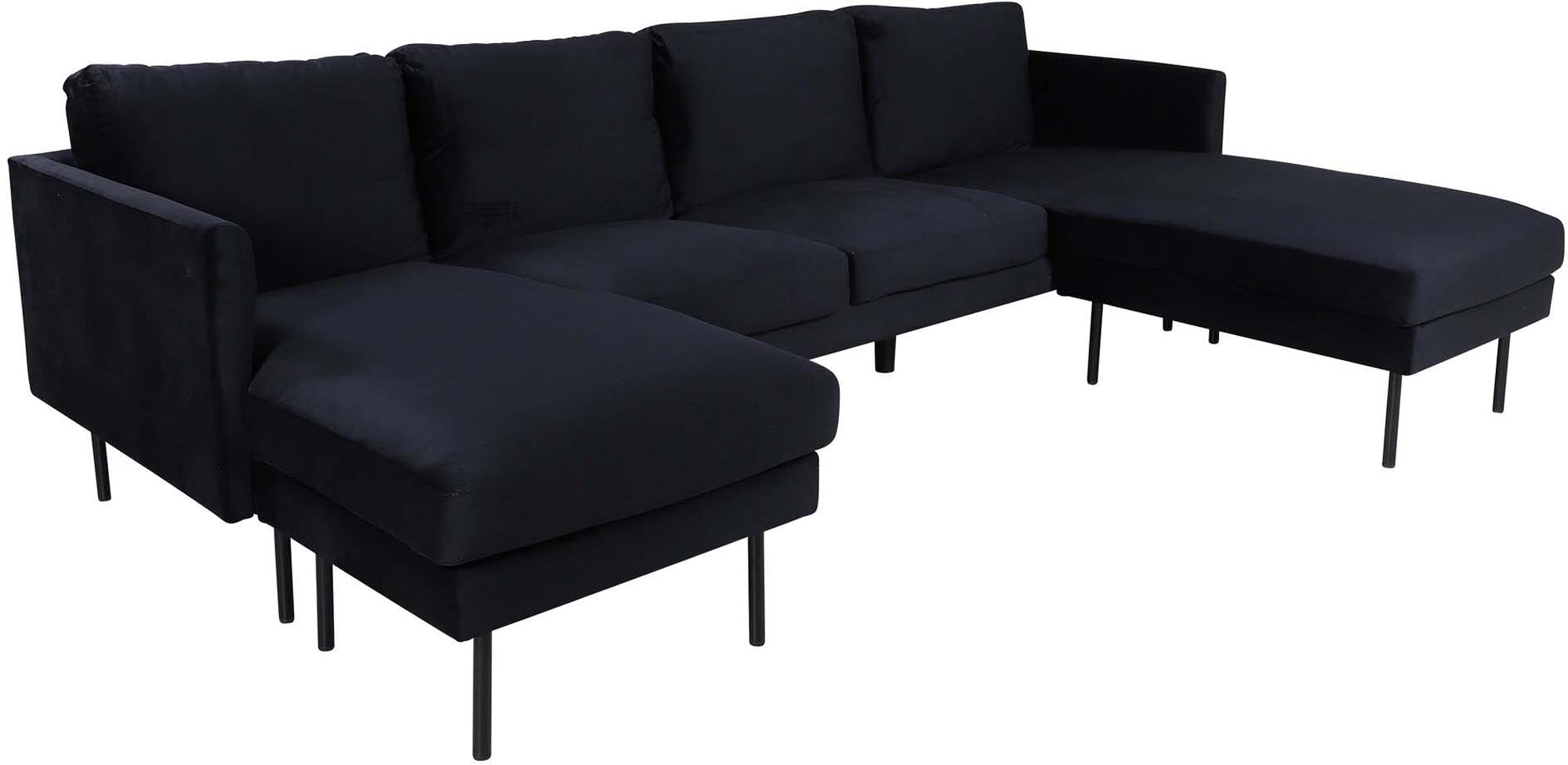 Zoom U-Sofa in Schwarz präsentiert im Onlineshop von KAQTU Design AG. L-Sofa rechts ist von Venture Home
