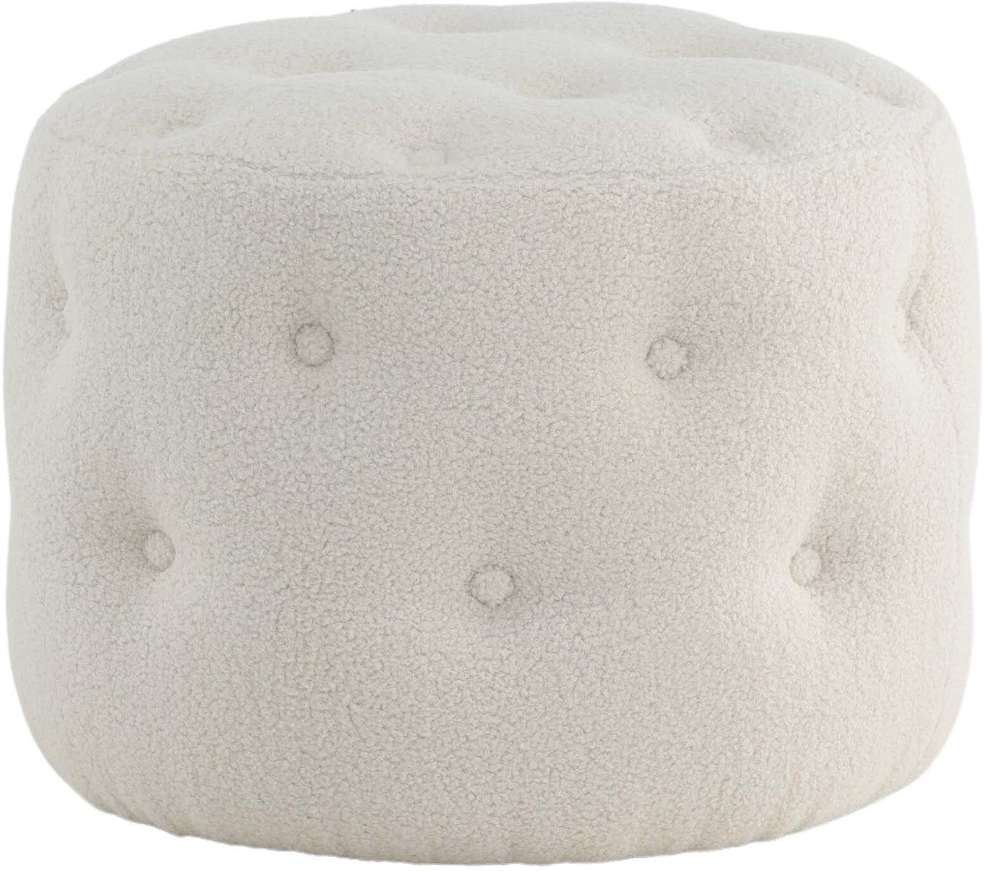 Der Benjamin Ottoman / Pouf von Venture Home vereint Komfort und Stil. Mit seinem zylinderförmigen Design und dem sanften Beigeton ist er das perfekte Accessoire für Ihr Zuhause.