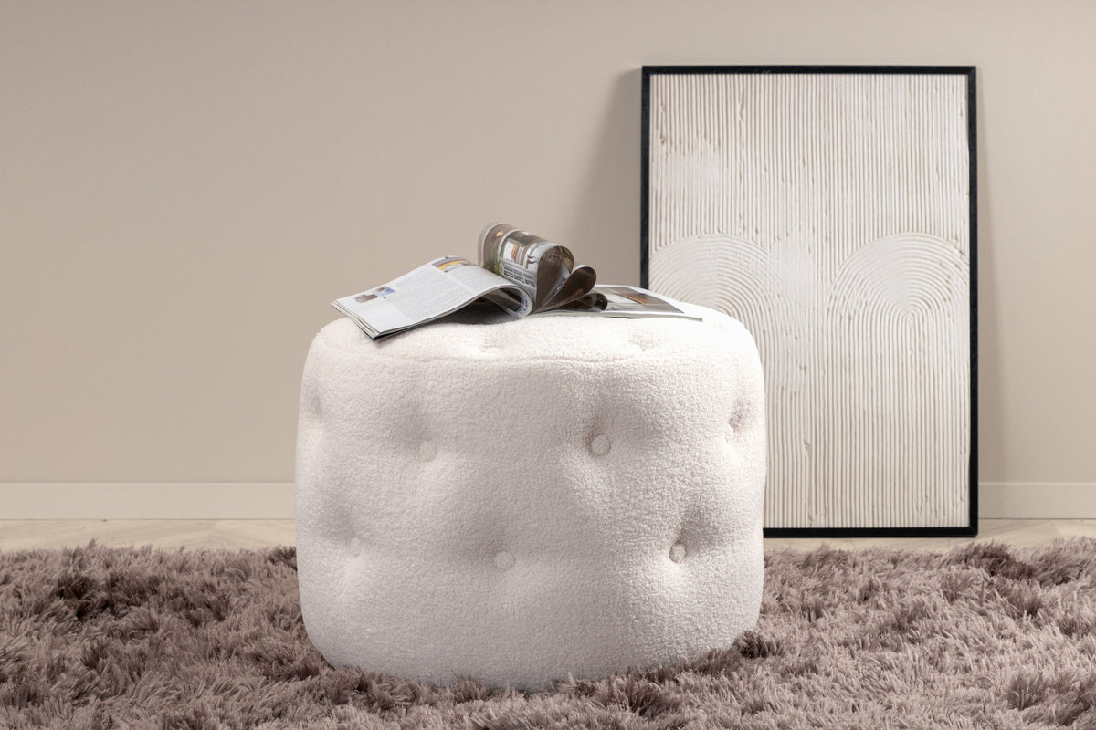 Benjamin Ottoman / Pouf in Weiss präsentiert im Onlineshop von KAQTU Design AG. Pouf ist von Venture Home