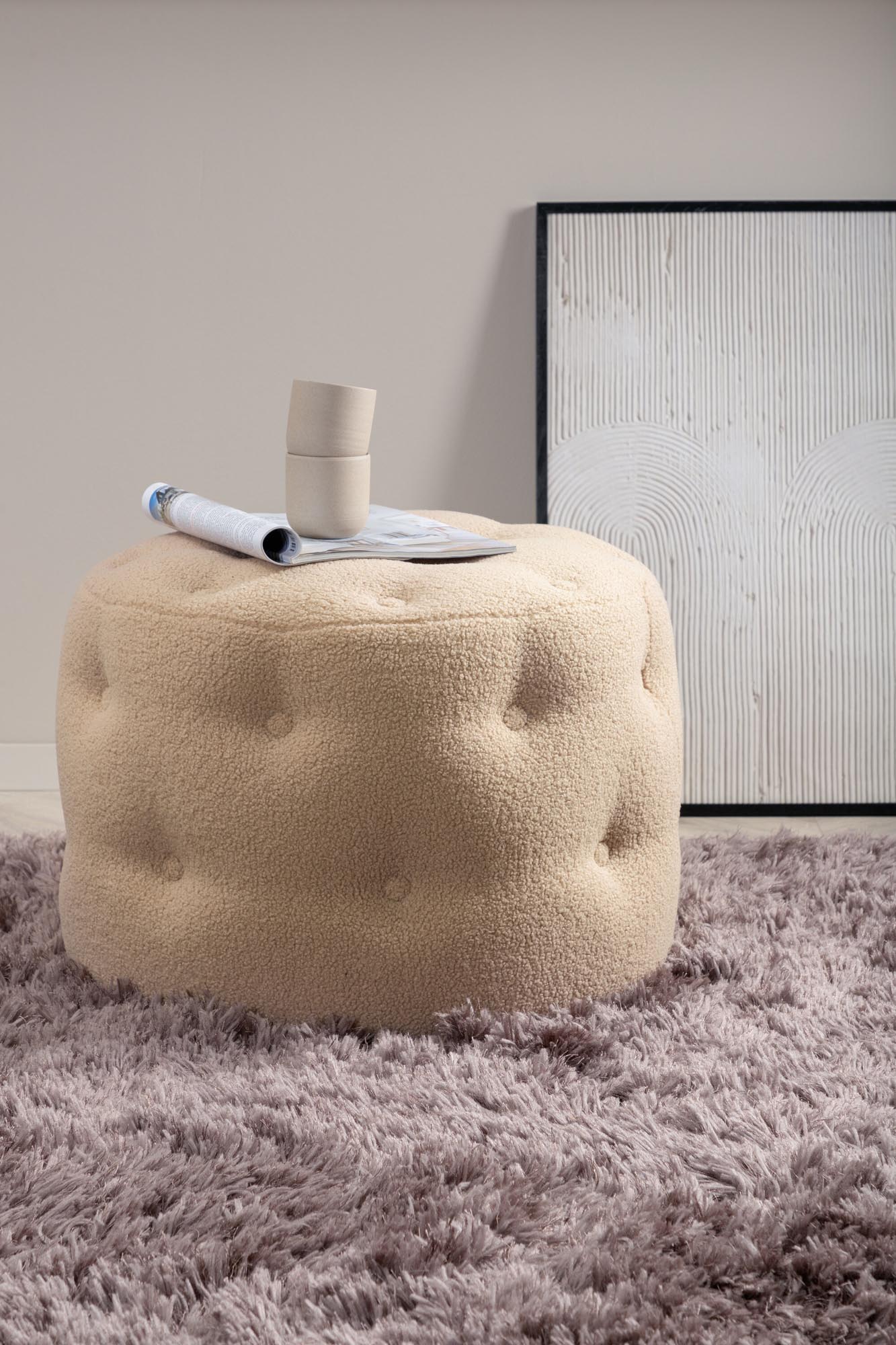 Benjamin Ottoman / Pouf in Beige präsentiert im Onlineshop von KAQTU Design AG. Pouf ist von Venture Home