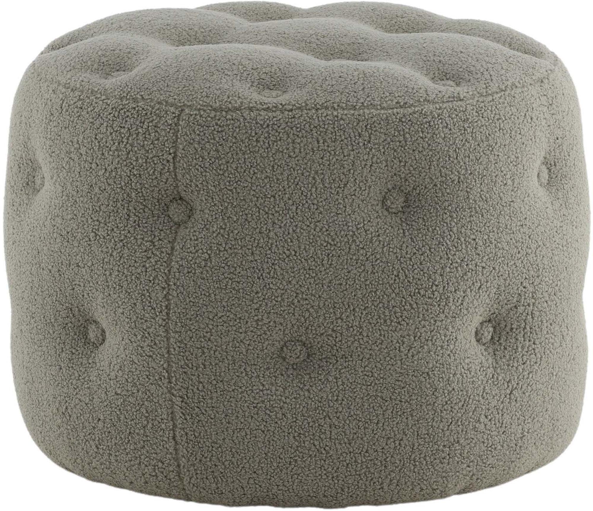 Der Benjamin Ottoman / Pouf von Venture Home vereint Komfort und Stil. Mit seinem zylinderförmigen Design und dem weichen Teddystoff ist er das perfekte Möbelstück für jedes Zuhause.