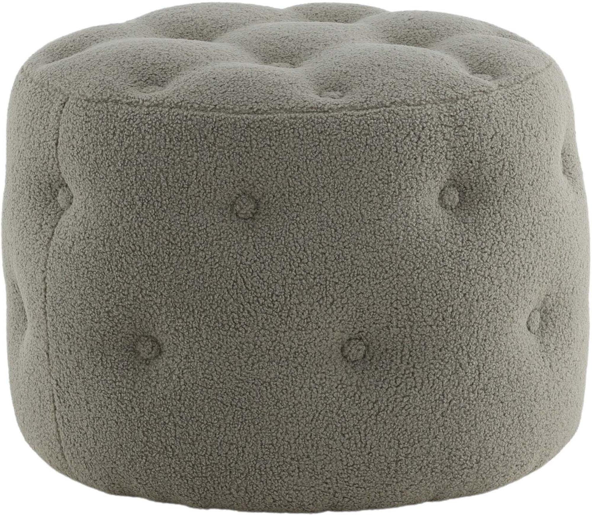 Der Benjamin Ottoman / Pouf von Venture Home ist ein elegantes Möbelstück, das Komfort und Stil vereint. Sein zylinderförmiges Design und der luxuriöse Teddystoff in sanften Beigetönen machen ihn zum idealen Accessoire für jedes moderne Zuhause.