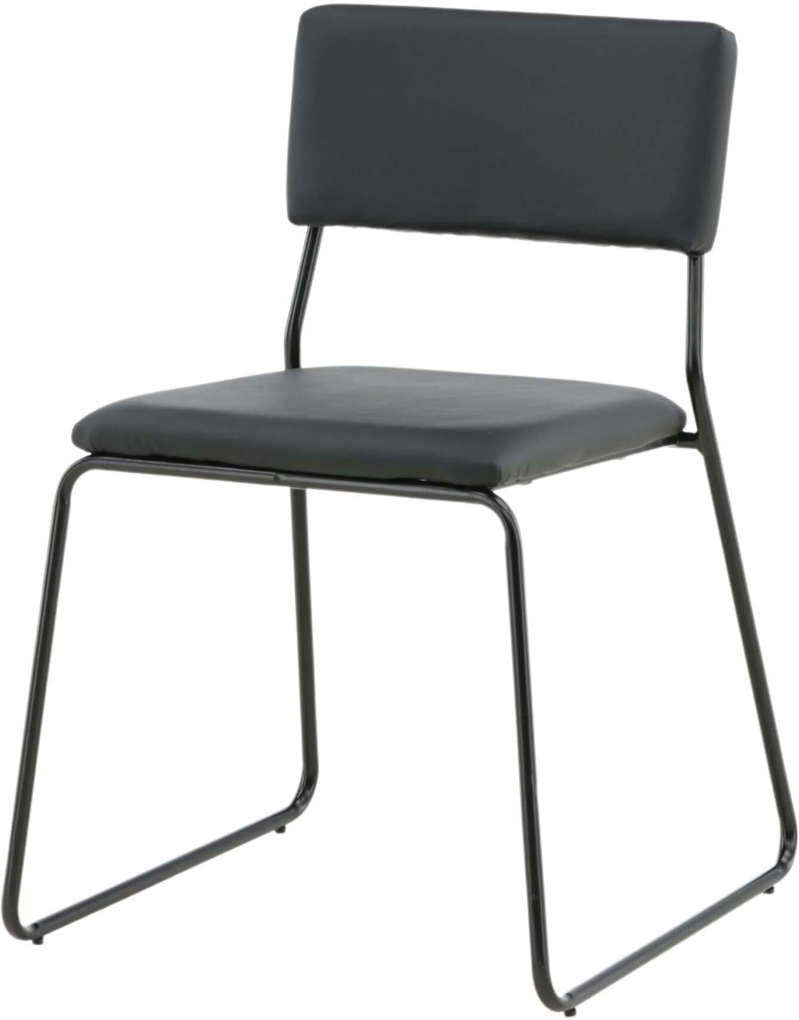 Eleganter Kenth Stuhl von Venture Home: Modernes Design, komfortable PU-Sitzfläche, stabile Eisenbeine, pflegeleicht, zeitlos schwarz.