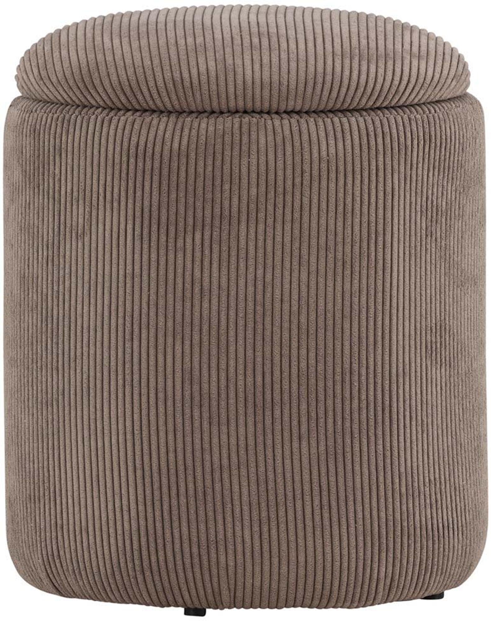 Eleganter Limpen Pouf von Venture Home in Beige, aus hochwertigem Leinen. Praktisch und stilvoll für jeden Raum.