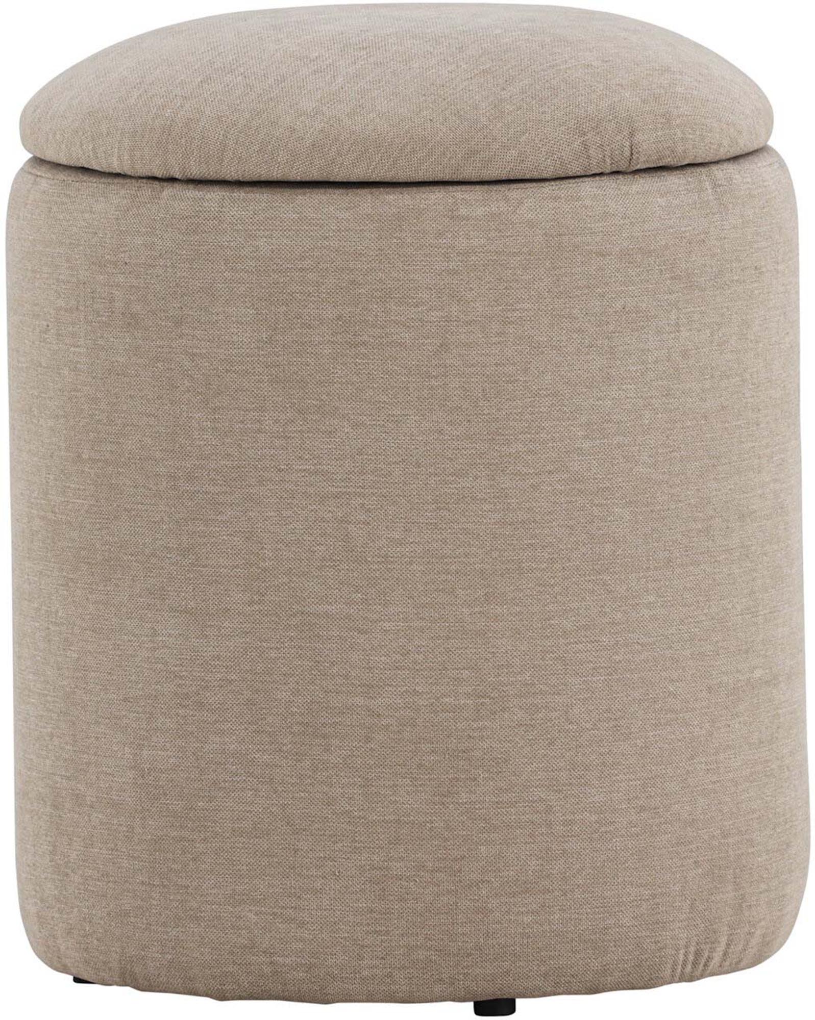 Eleganter Limpen Pouf in Beige von Venture Home: Stilvolles Leinen, kompakt, mit Stauraum. Perfekt für modernes Wohnen.