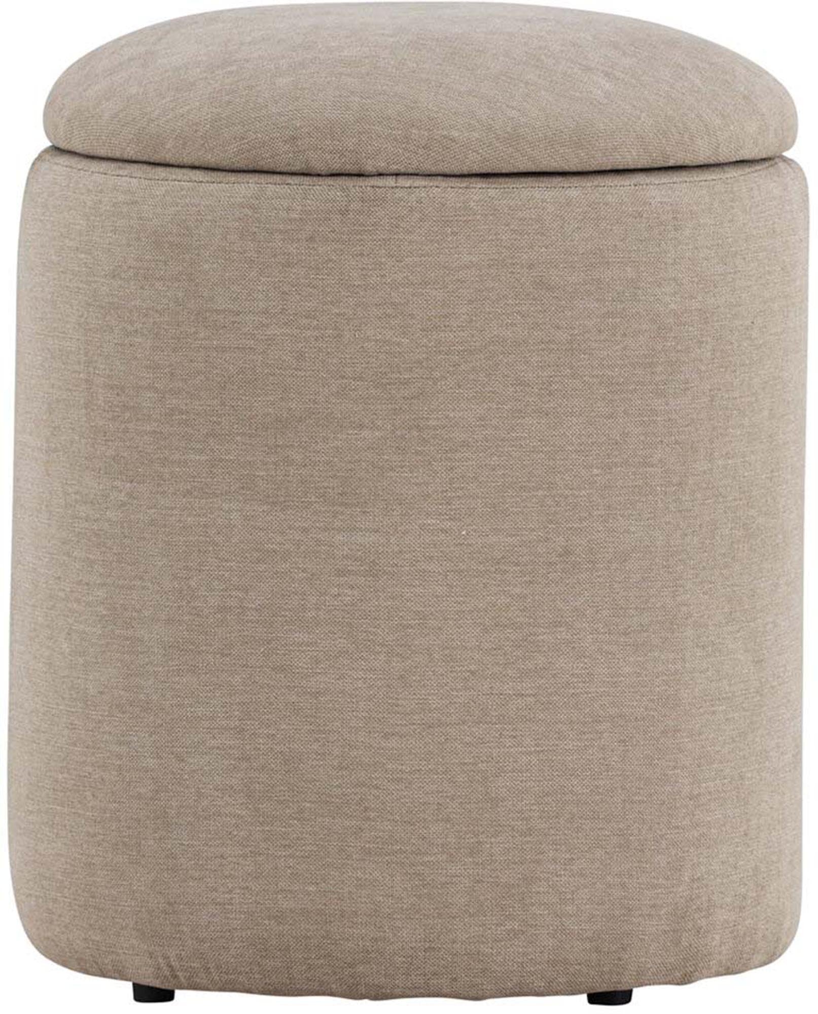 Eleganter Limpen Pouf in Beige von Venture Home: Stilvolles Leinen, kompakt, mit Stauraum. Perfekt für modernes Wohnen.