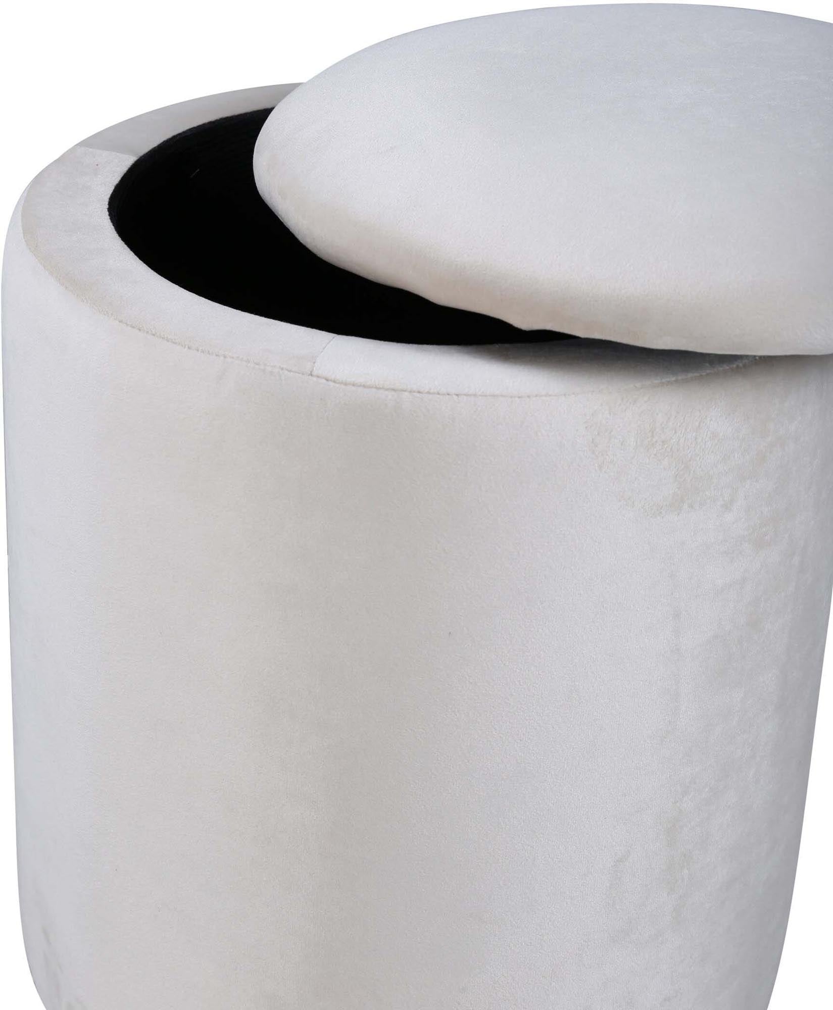 Limpen Ottoman / Pouf in Weiss präsentiert im Onlineshop von KAQTU Design AG. Pouf ist von Venture Home
