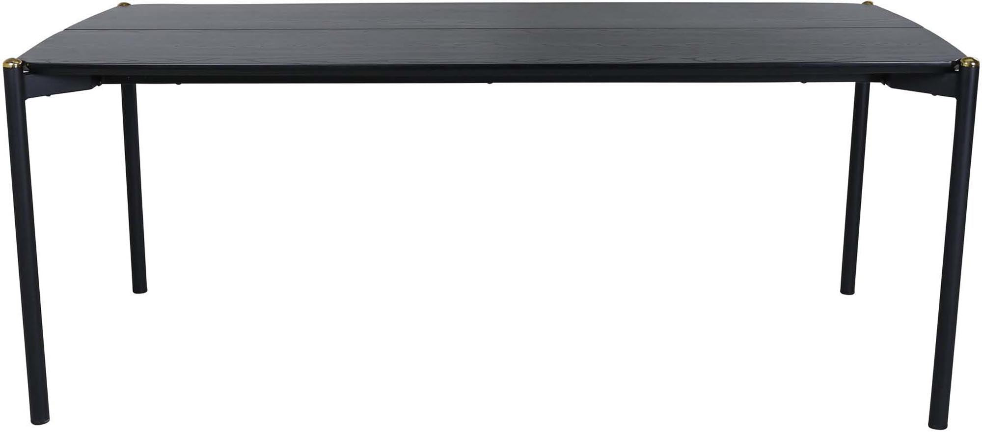 Der Pelle Esstisch von Venture Home: zeitloses Design, nordische Eleganz, MDF-Furnier, stabile Eisenbeine, dekorative Messingknospen.