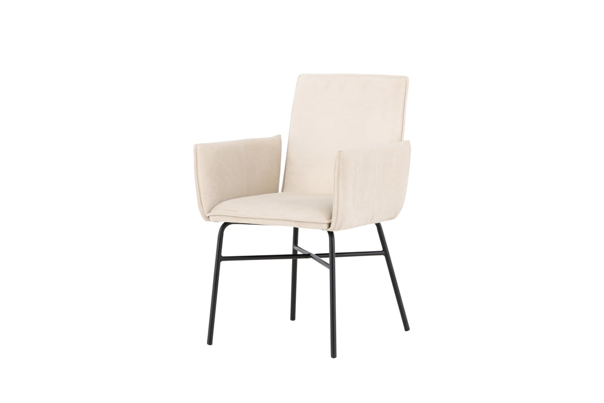 Petra Esszimmerstuhl in Beige präsentiert im Onlineshop von KAQTU Design AG. Stuhl mit Armlehne ist von Venture Home