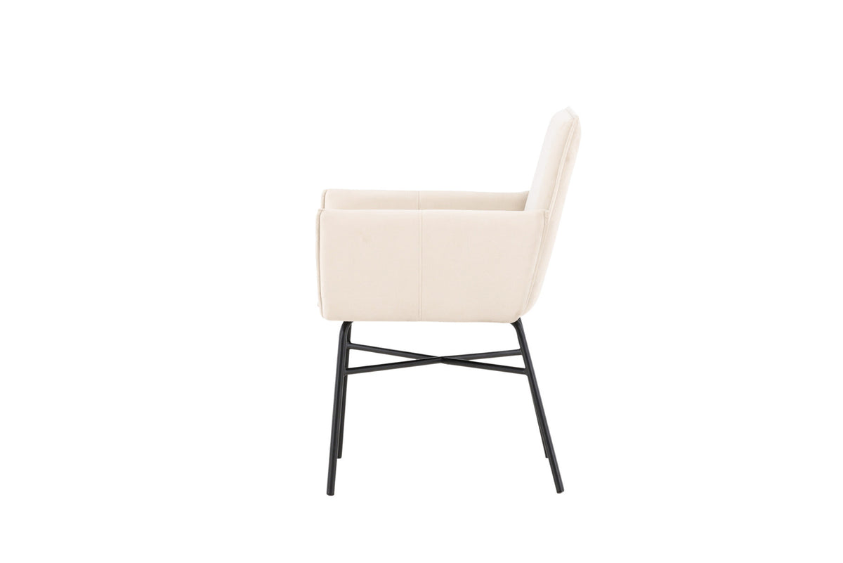 Petra Esszimmerstuhl in Beige präsentiert im Onlineshop von KAQTU Design AG. Stuhl mit Armlehne ist von Venture Home