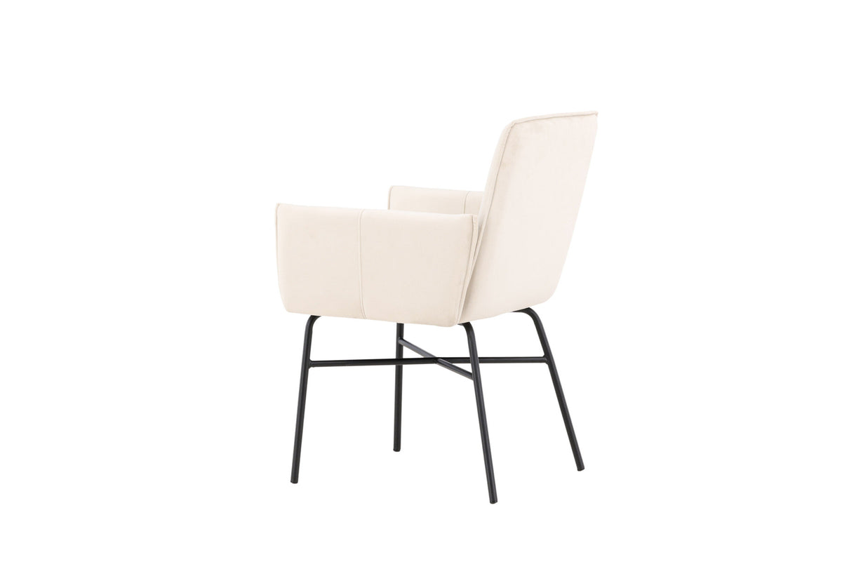 Petra Esszimmerstuhl in Beige präsentiert im Onlineshop von KAQTU Design AG. Stuhl mit Armlehne ist von Venture Home