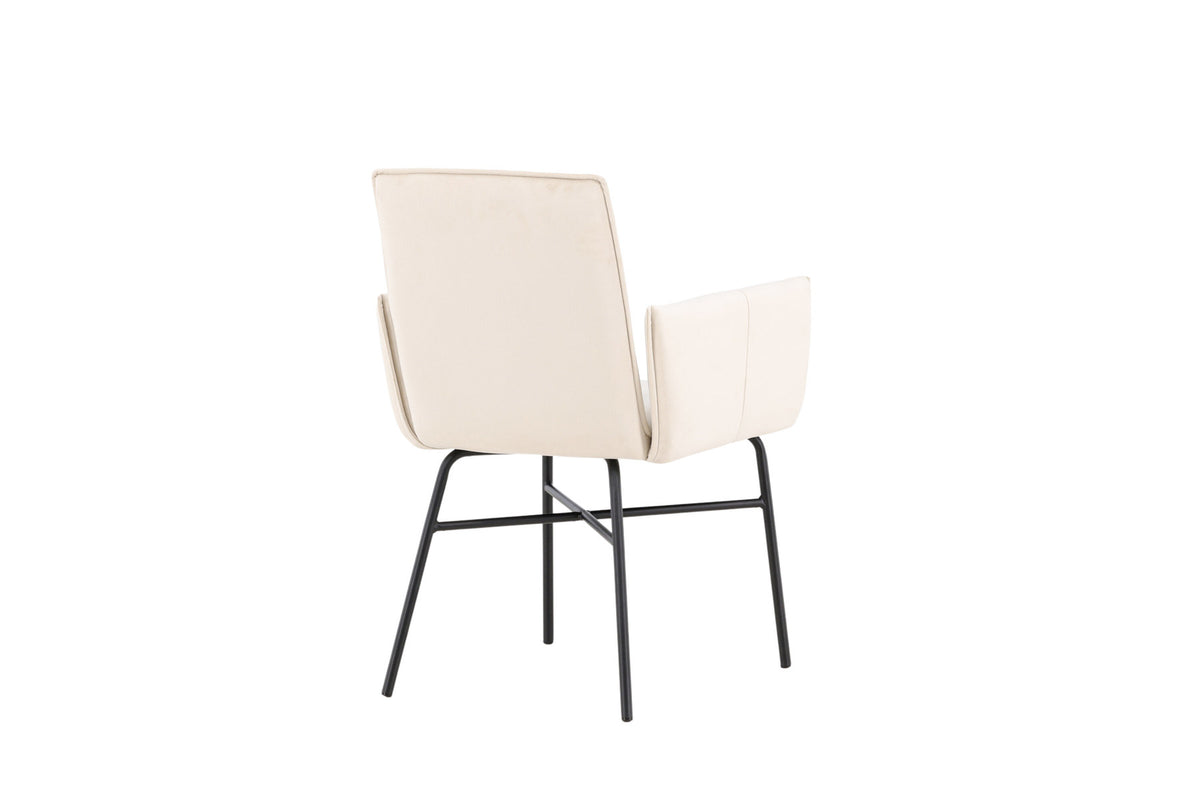 Petra Esszimmerstuhl in Beige präsentiert im Onlineshop von KAQTU Design AG. Stuhl mit Armlehne ist von Venture Home