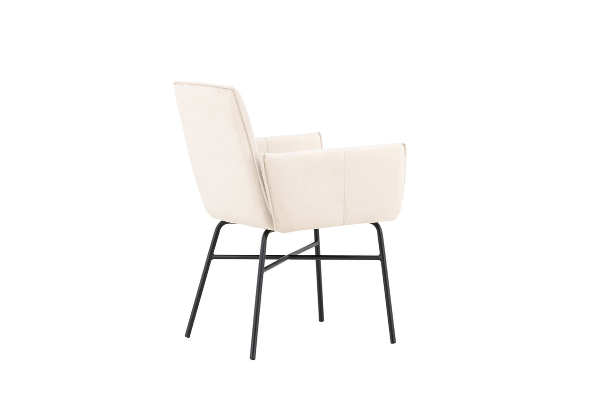 Petra Esszimmerstuhl in Beige präsentiert im Onlineshop von KAQTU Design AG. Stuhl mit Armlehne ist von Venture Home