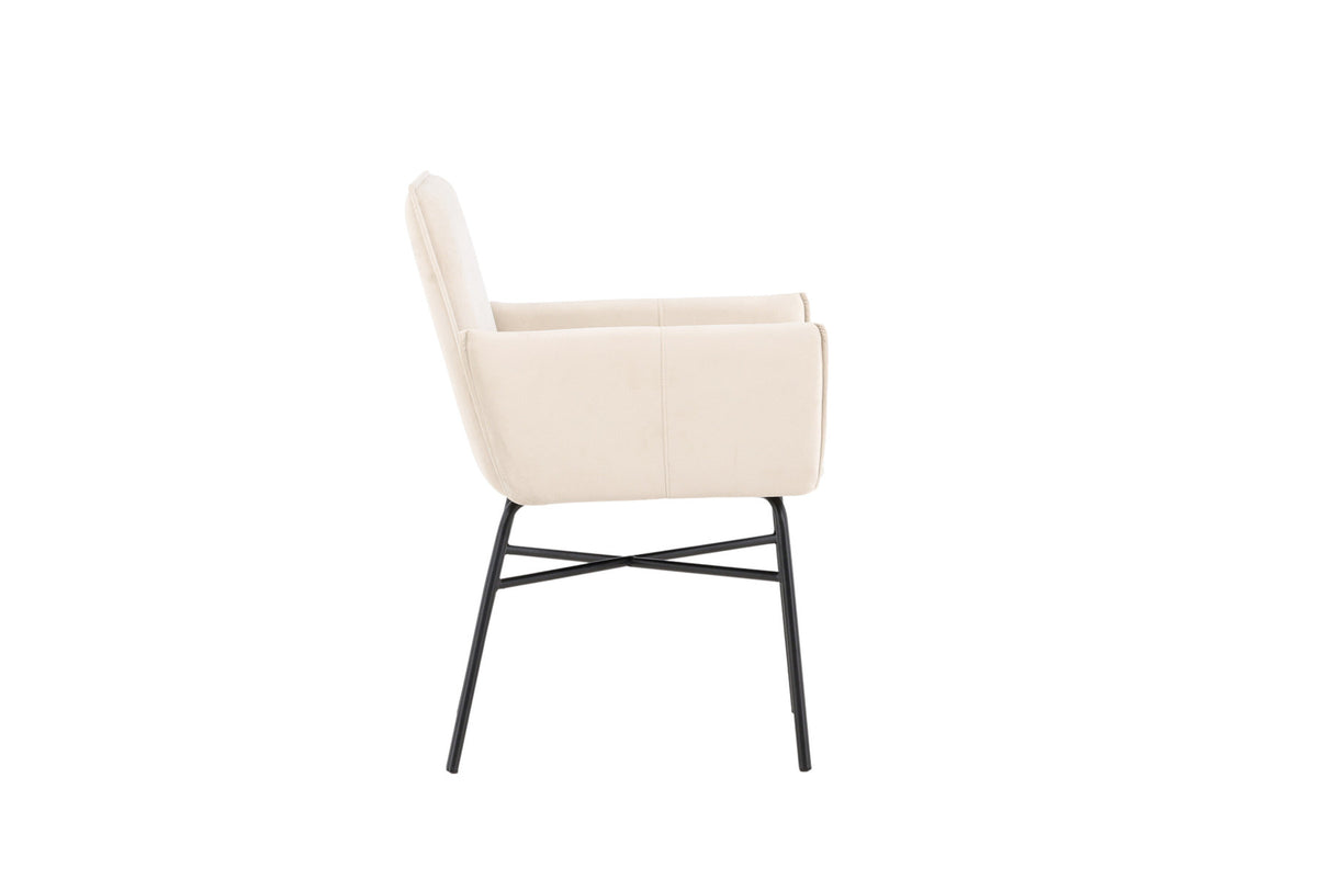 Petra Esszimmerstuhl in Beige präsentiert im Onlineshop von KAQTU Design AG. Stuhl mit Armlehne ist von Venture Home