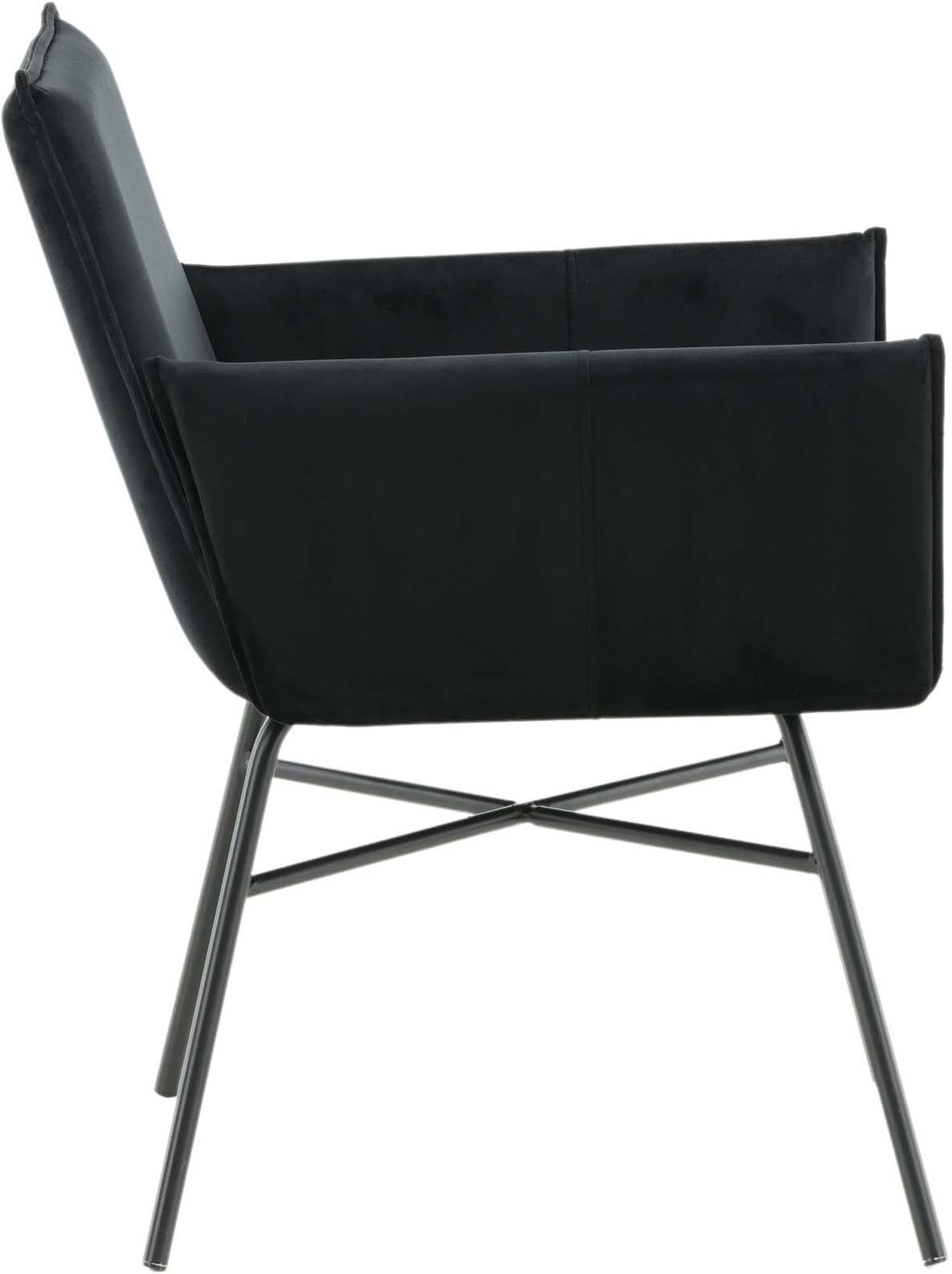 Petra Stuhl in Schwarz präsentiert im Onlineshop von KAQTU Design AG. Stuhl mit Armlehne ist von Venture Home