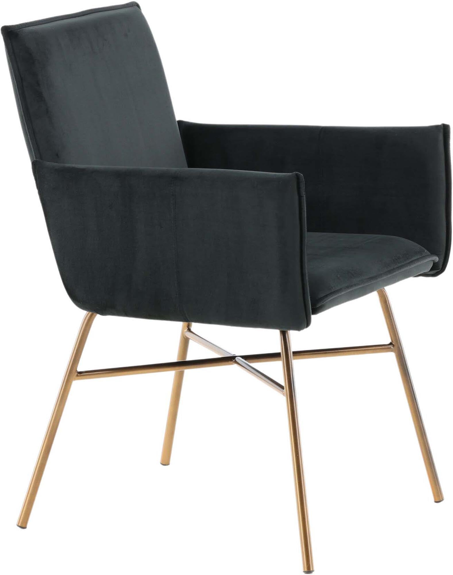 Petra Stuhl in Schwarz / Kupfer präsentiert im Onlineshop von KAQTU Design AG. Stuhl mit Armlehne ist von Venture Home