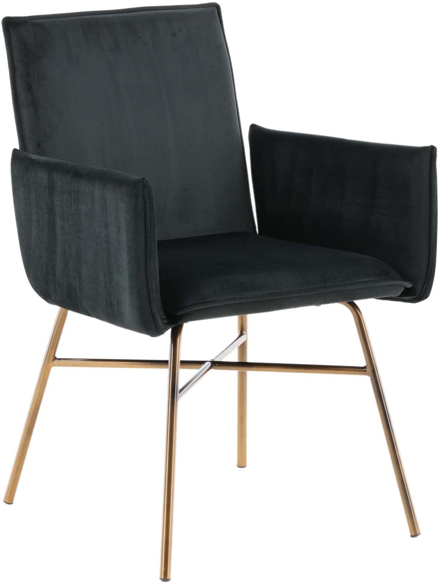 Petra Stuhl in Schwarz / Kupfer präsentiert im Onlineshop von KAQTU Design AG. Stuhl mit Armlehne ist von Venture Home