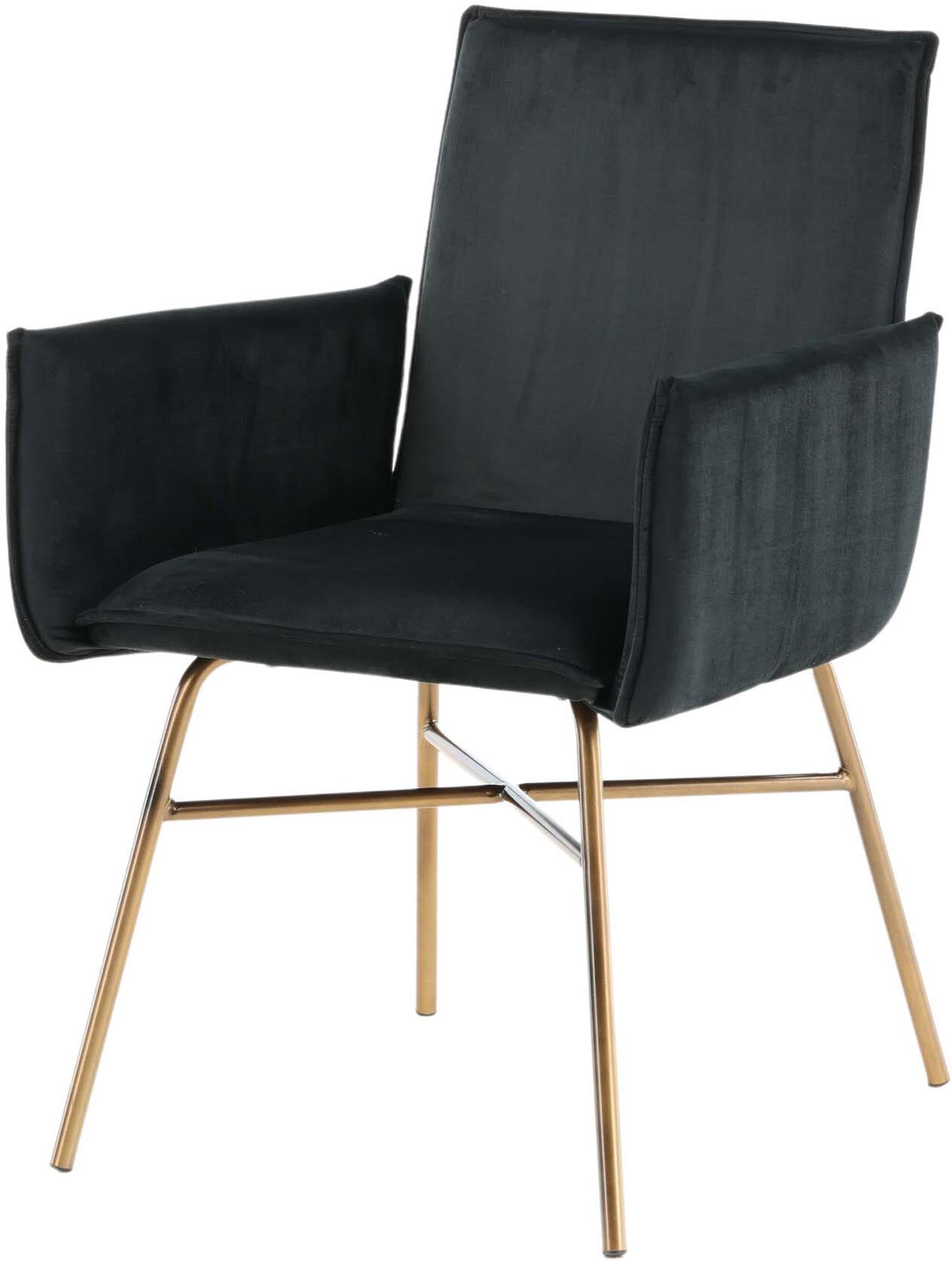 Petra Stuhl in Schwarz / Kupfer präsentiert im Onlineshop von KAQTU Design AG. Stuhl mit Armlehne ist von Venture Home