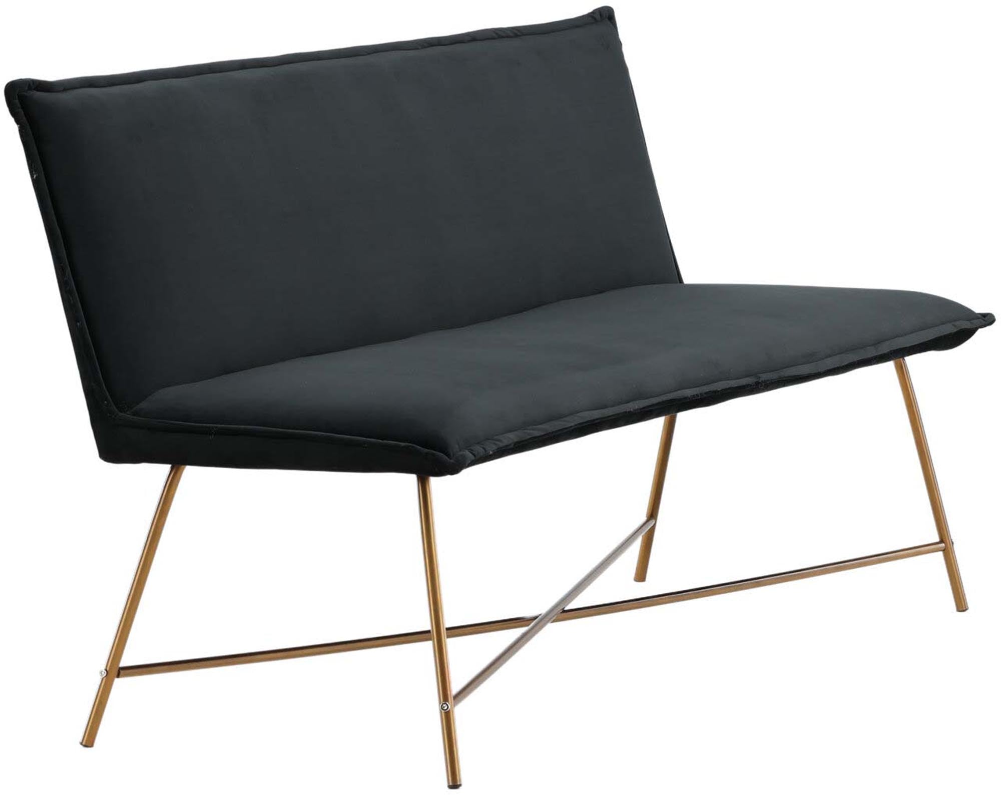 Stilvolles 3-Sitzer Sofa von Venture Home, gepolstert mit edlem Samt in Schwarz. Perfekt für ein elegantes und komfortables Wohnzimmer.