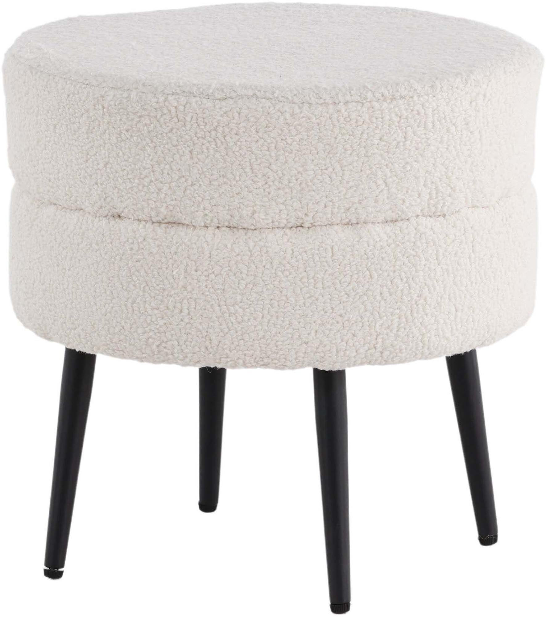 Pot Ottoman / Pouf in Weiss präsentiert im Onlineshop von KAQTU Design AG. Pouf ist von Venture Home