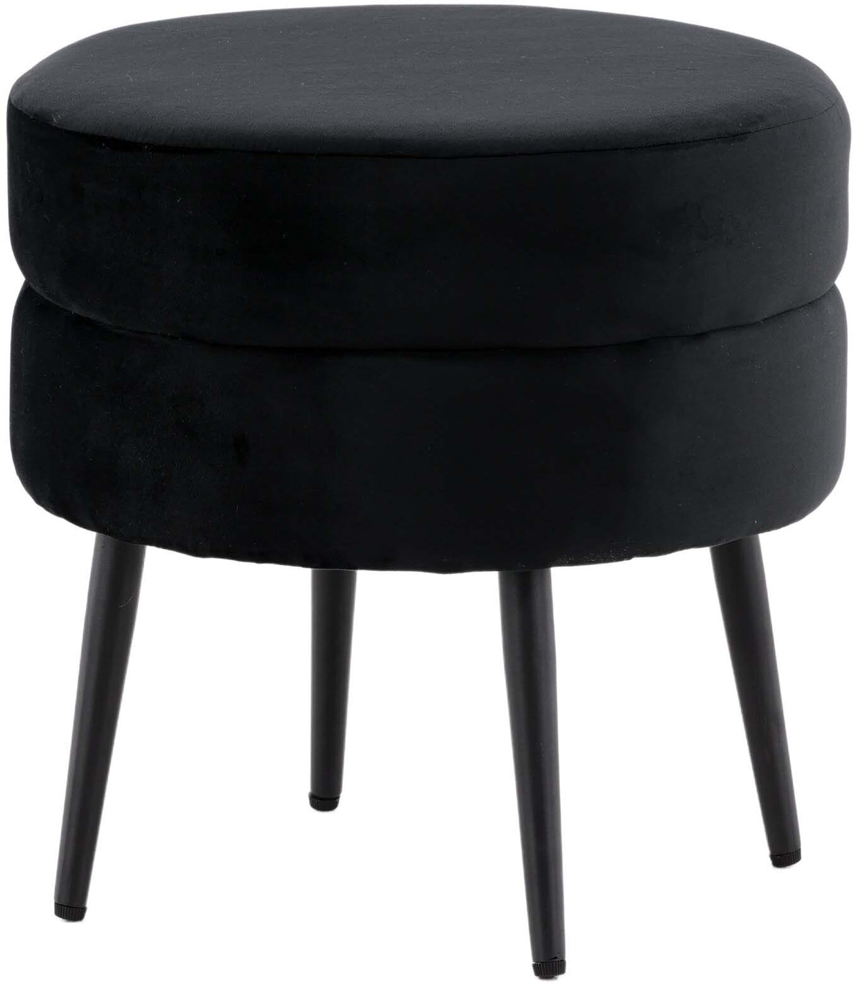 Pot Ottoman / Pouf in Schwarz präsentiert im Onlineshop von KAQTU Design AG. Pouf ist von Venture Home