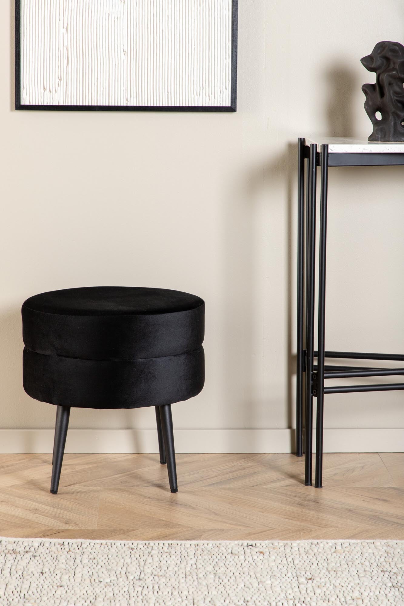 Pot Ottoman / Pouf in Schwarz präsentiert im Onlineshop von KAQTU Design AG. Pouf ist von Venture Home