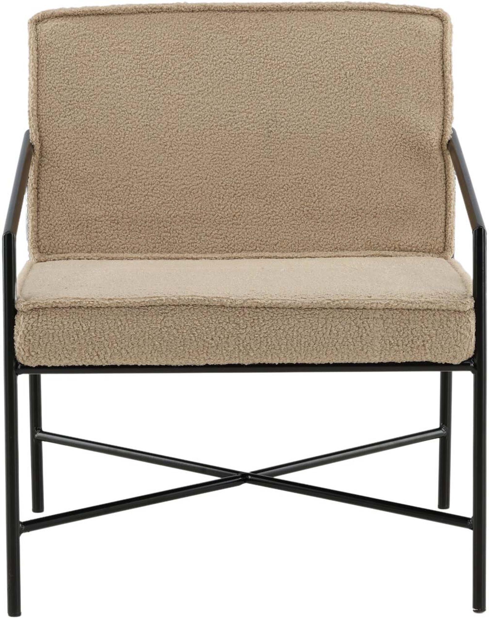 Rakel Sessel von Venture Home: Moderner skandinavischer Minimalismus trifft auf kuscheligen Teddy-Stoff für entspannte Stunden.