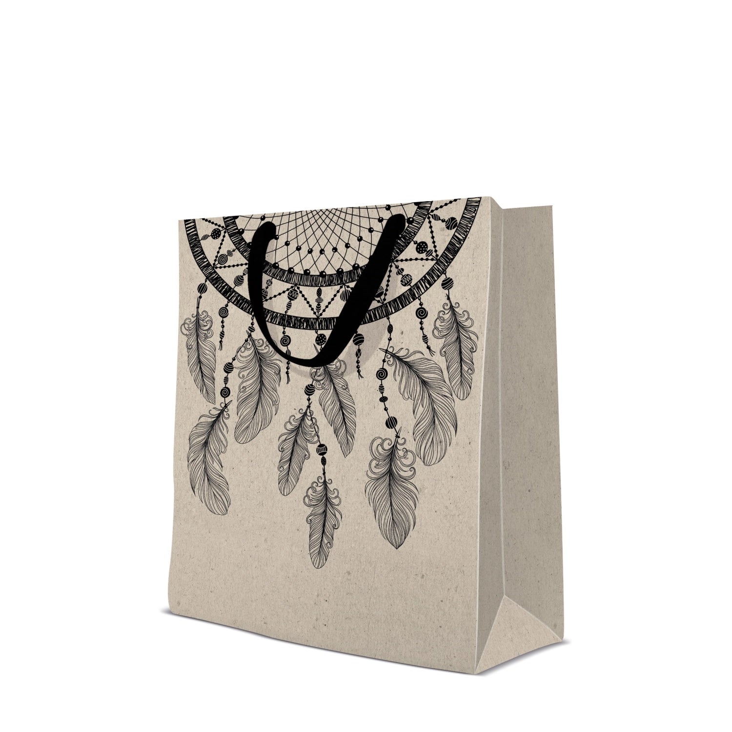 Geschenktüte Traumfänger 33.5x26.5x13 cm in Beige präsentiert im Onlineshop von KAQTU Design AG. Geschenkzubehör ist von PAW