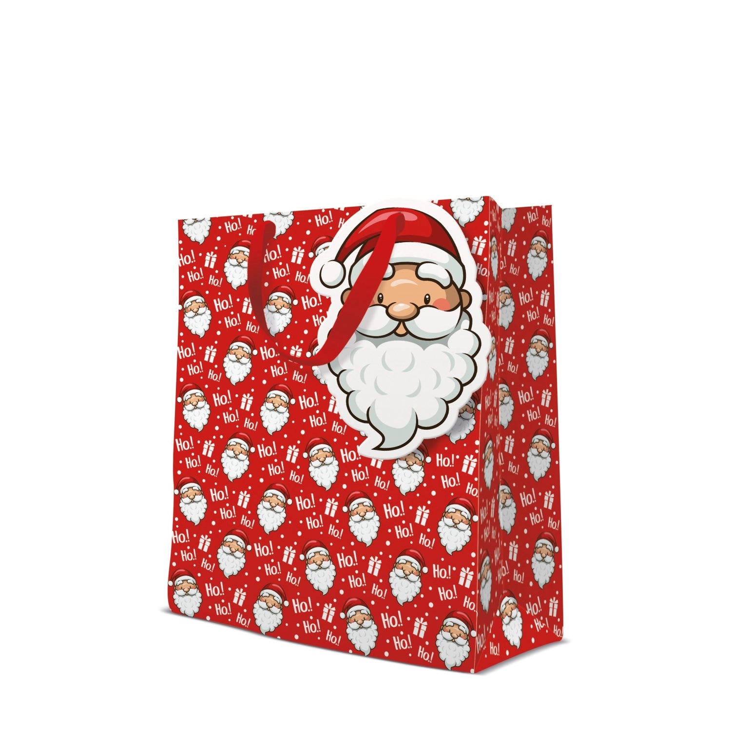 Geschenktüte Ho ho ho groß, 33.5x26.5x13 cm in Mehrfarbig präsentiert im Onlineshop von KAQTU Design AG. Geschenkzubehör ist von PAW