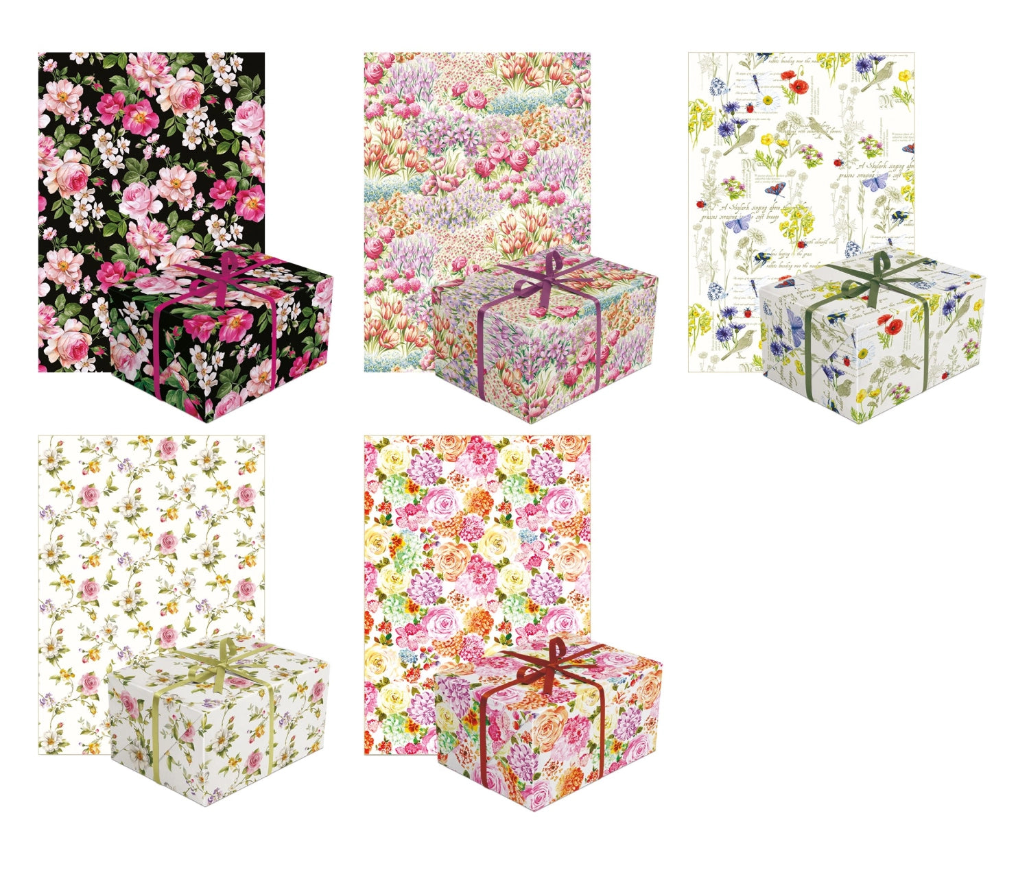 5 Sujets à 50x assor. Geschenkpapier Neutral 70x200 cm in Mehrfarbig präsentiert im Onlineshop von KAQTU Design AG. Geschenkzubehör ist von PAW