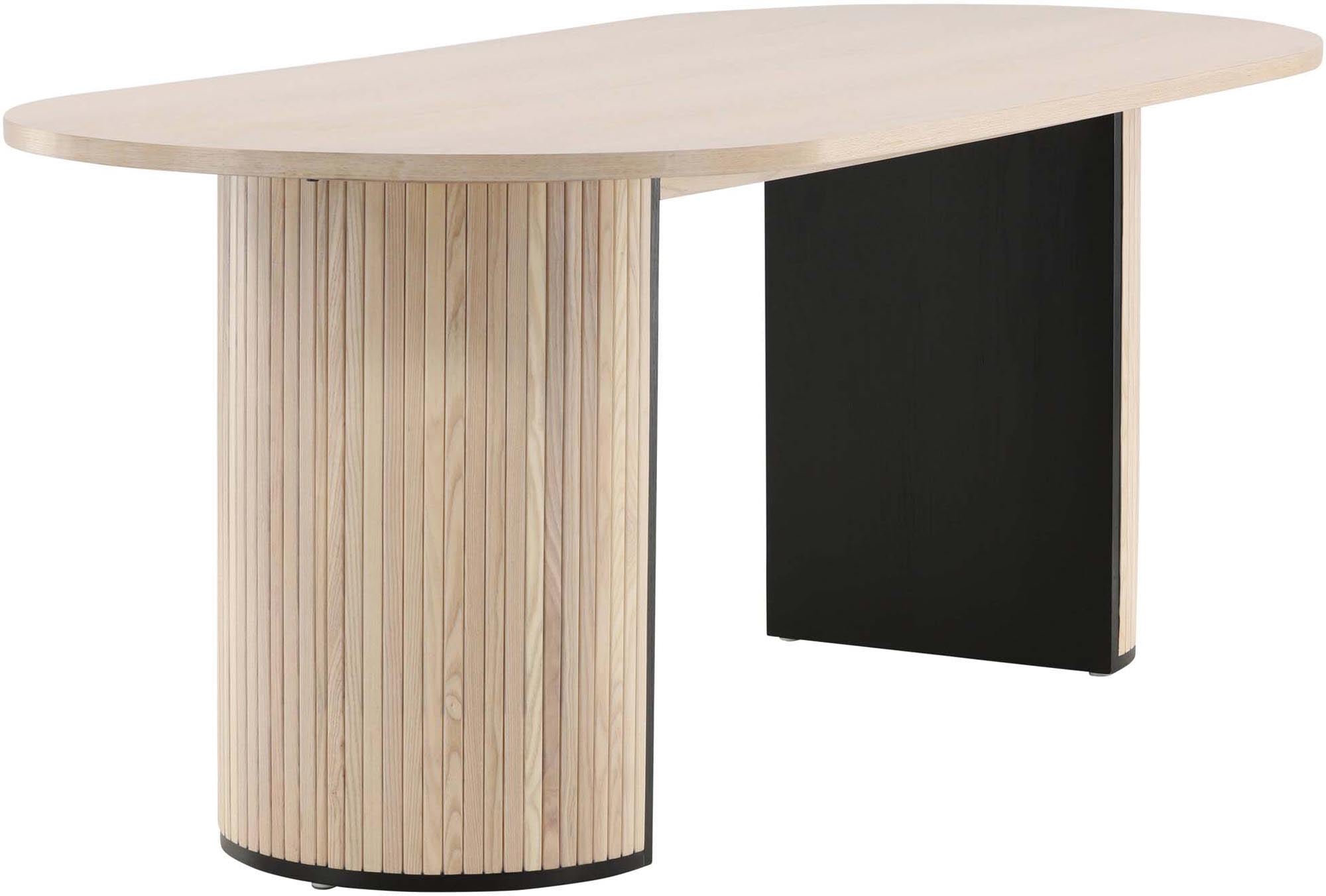 Stilvoller Bianca Tisch von Venture Home in edlem Schwarz. Ovales Design und modernes Rippendesign für gesellige Abende.