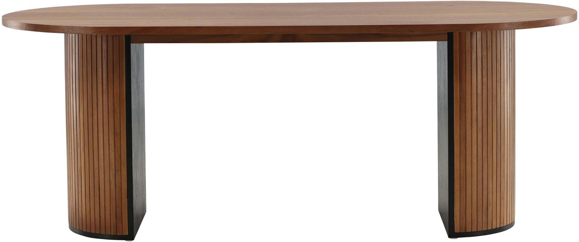 Stilvoller Bianca Tisch von Venture Home in edlem Schwarz. Ovales Design und modernes Rippendesign für gesellige Abende.