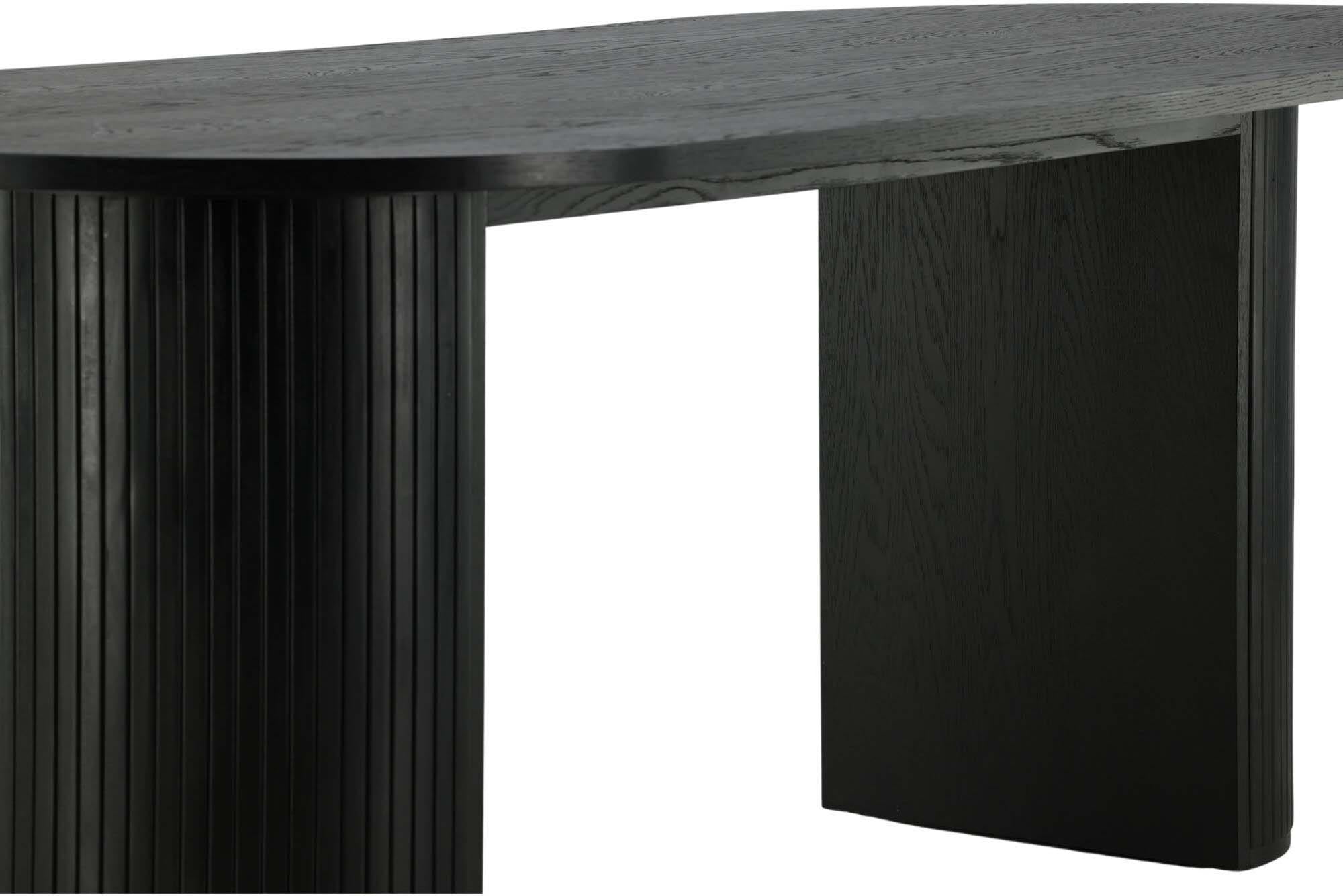 Eleganter Bianca Tisch von Venture Home: Schwarzes MDF-Furnier, modernes Rippendesign, ideal für gesellige Abende.