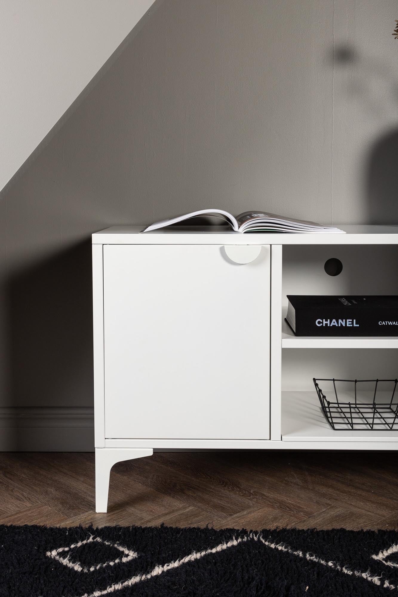 Stilvolle Piring TV-Bank von Venture Home: Robuste Stahlkonstruktion, viel Stauraum und modernes Design für Ihr Zuhause.