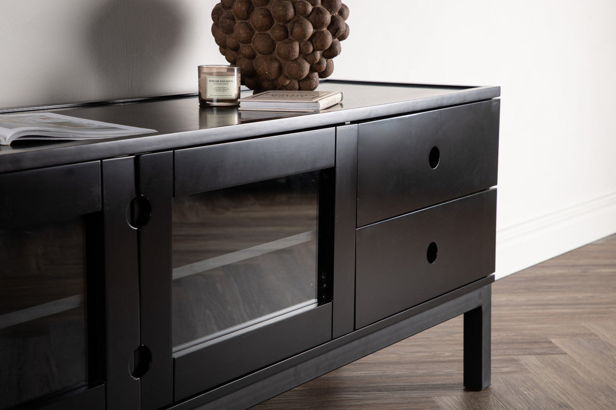Alcoa Kabinett in Schwarz präsentiert im Onlineshop von KAQTU Design AG. Regal Zubehör ist von Venture Home